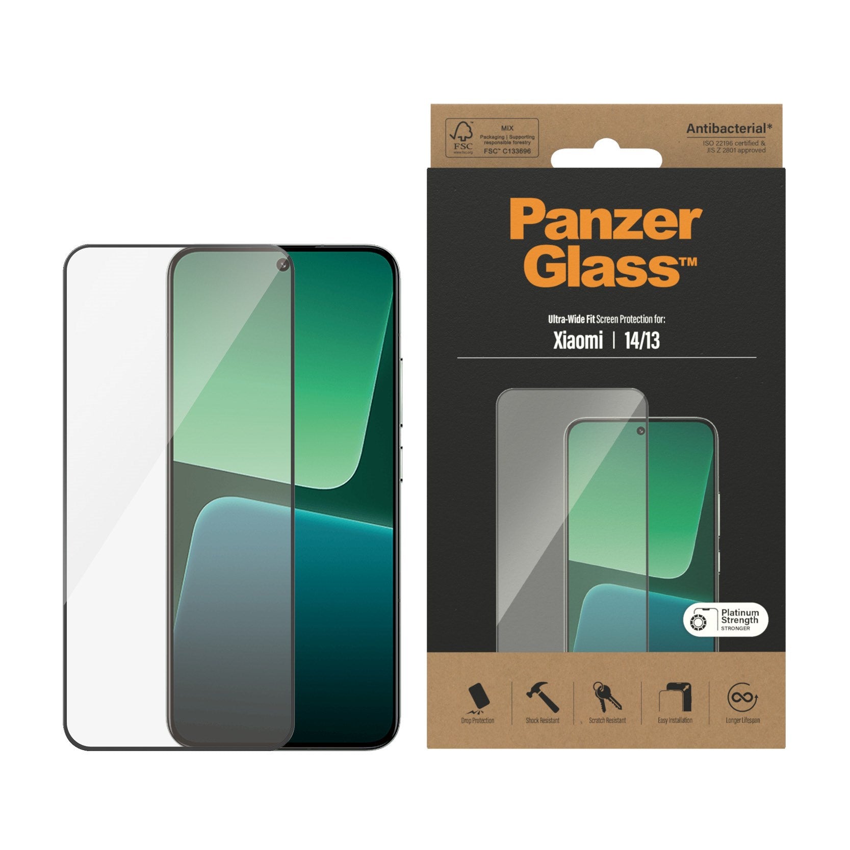 PanzerGlass® Skærmbeskyttelse Xiaomi 14 | 13 | Ultra-Wide Fit