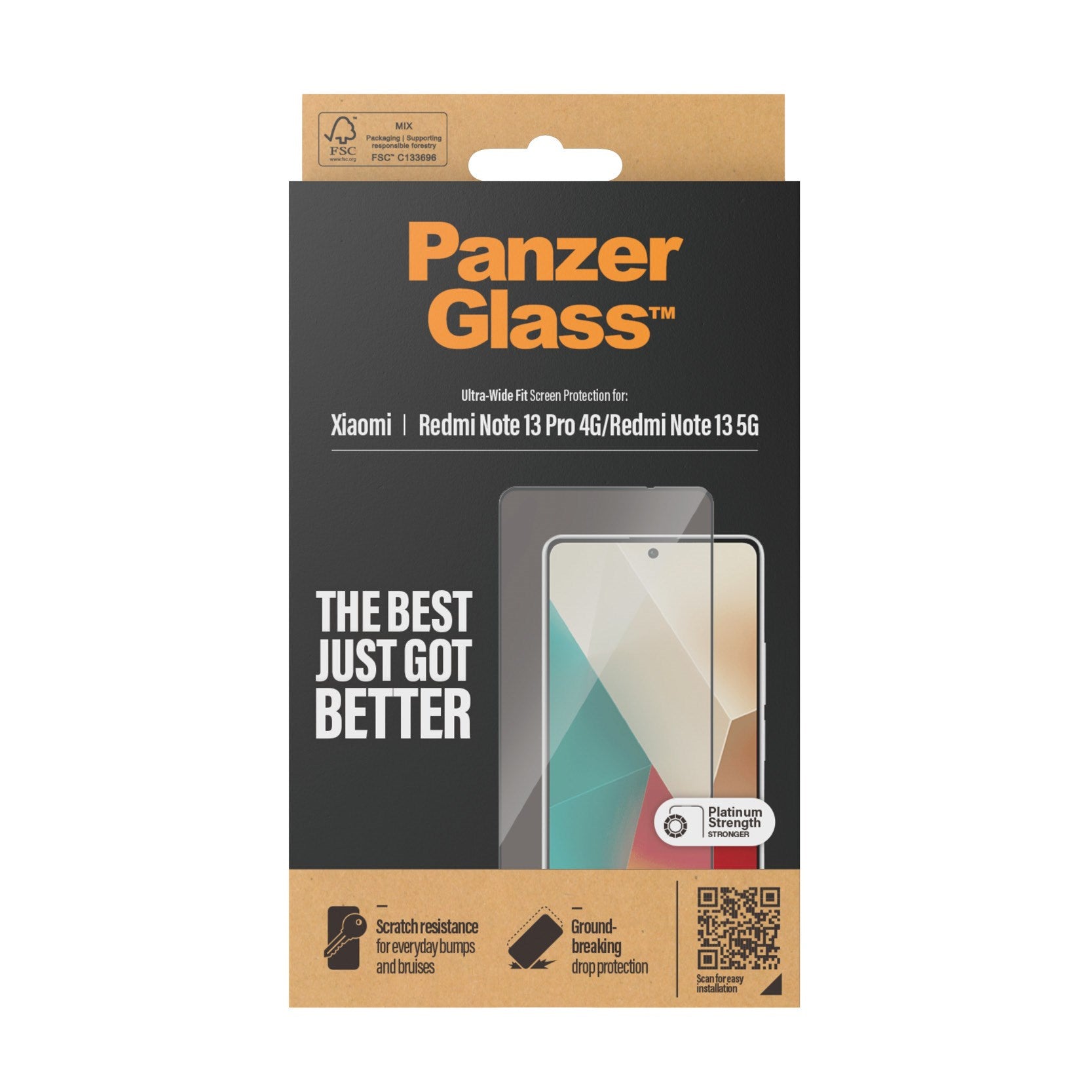PanzerGlass® Skærmbeskyttelse Xiaomi Redmi Note 13 5G | 13 Pro 4G | Ultra-Wide Fit