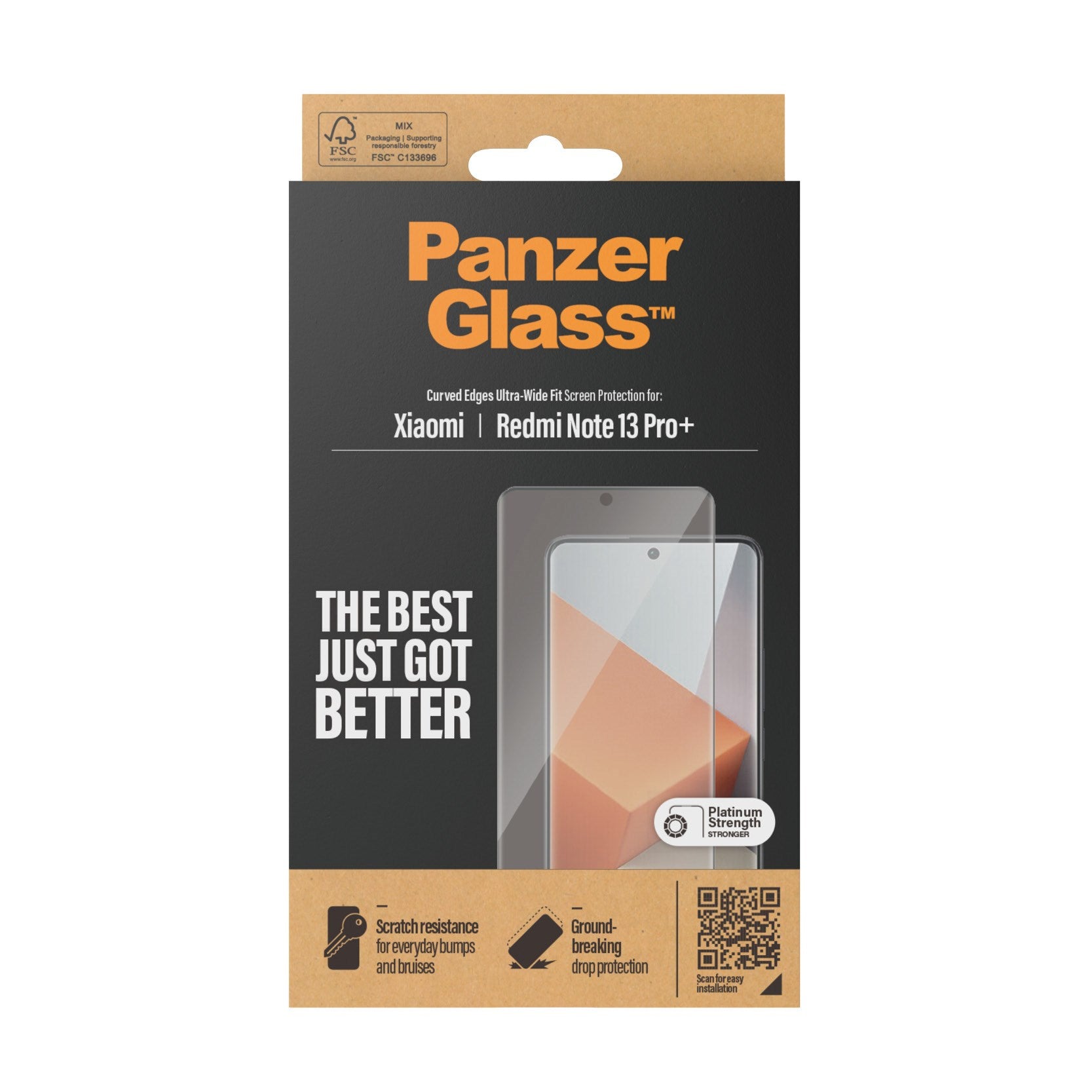 PanzerGlass® Skærmbeskyttelse Xiaomi Redmi Note 13 Pro+ | Ultra-Wide Fit