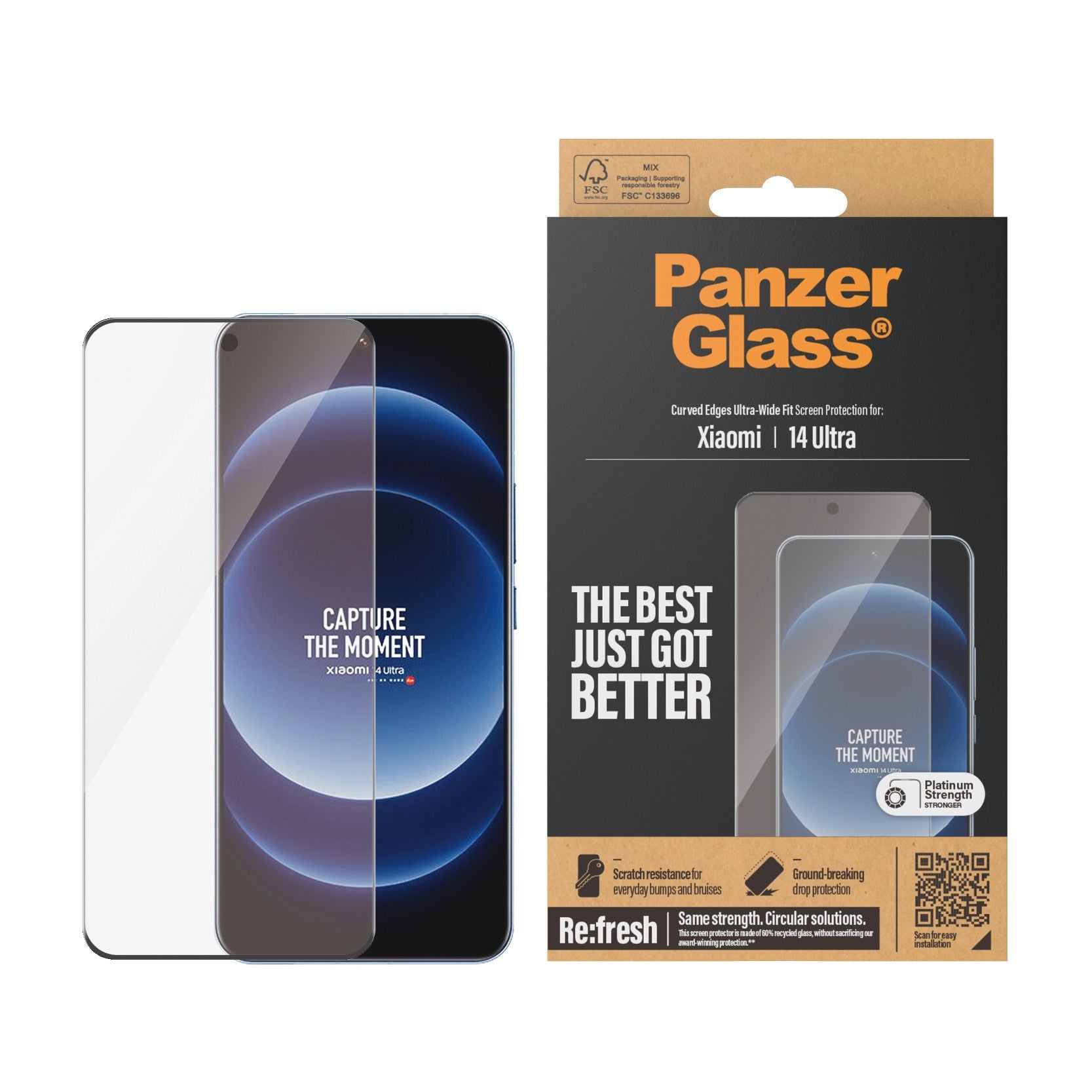 PanzerGlass® Skærmbeskyttelse Xiaomi 14 Ultra | Ultra-Wide Fit