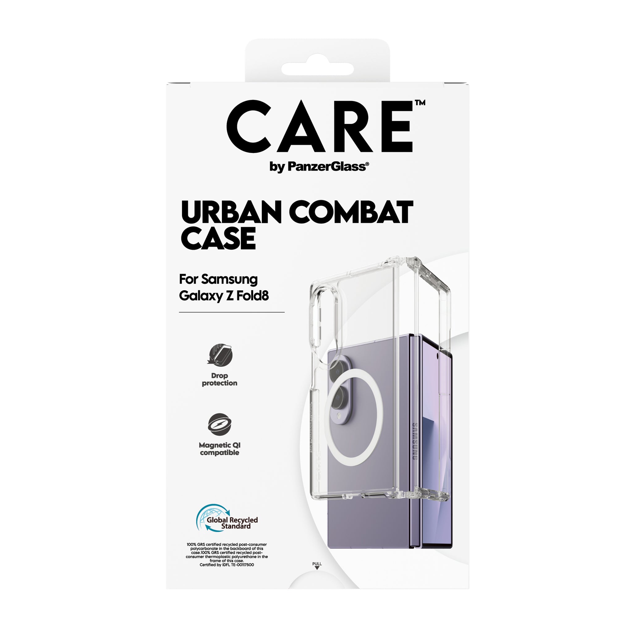 CARE™ by PanzerGlass® Urban Combat Case Transparent m. Hvid Qi Samsung new Fold7