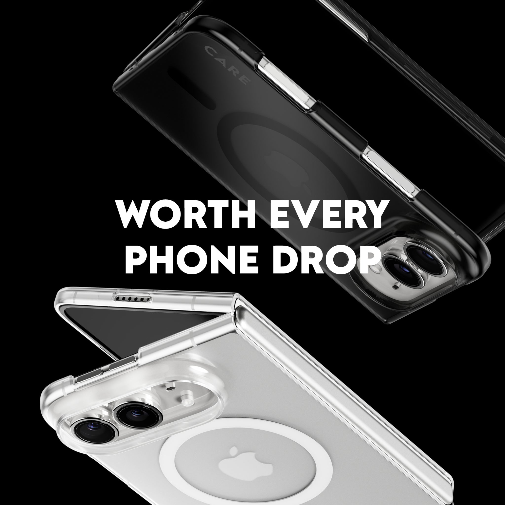 CARE™ by PanzerGlass® SL1M Case Smokey m. Sort MagSafe iPhone Duo