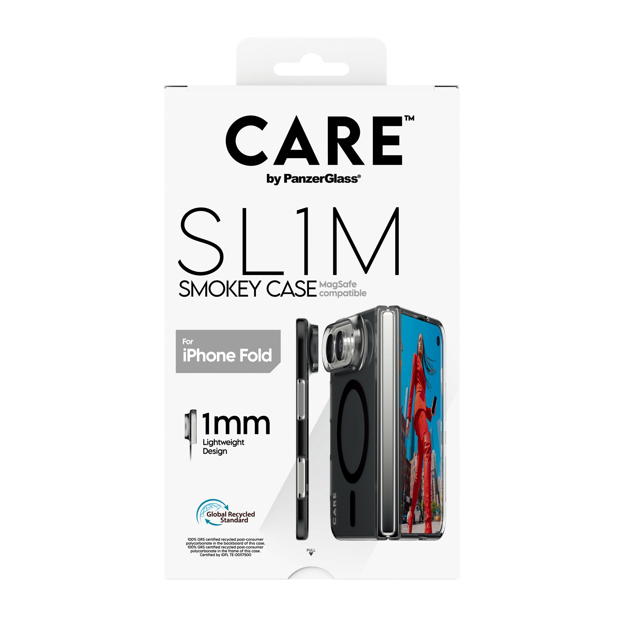 CARE™ by PanzerGlass® SL1M Case Smokey m. Sort MagSafe iPhone 2026 Fold