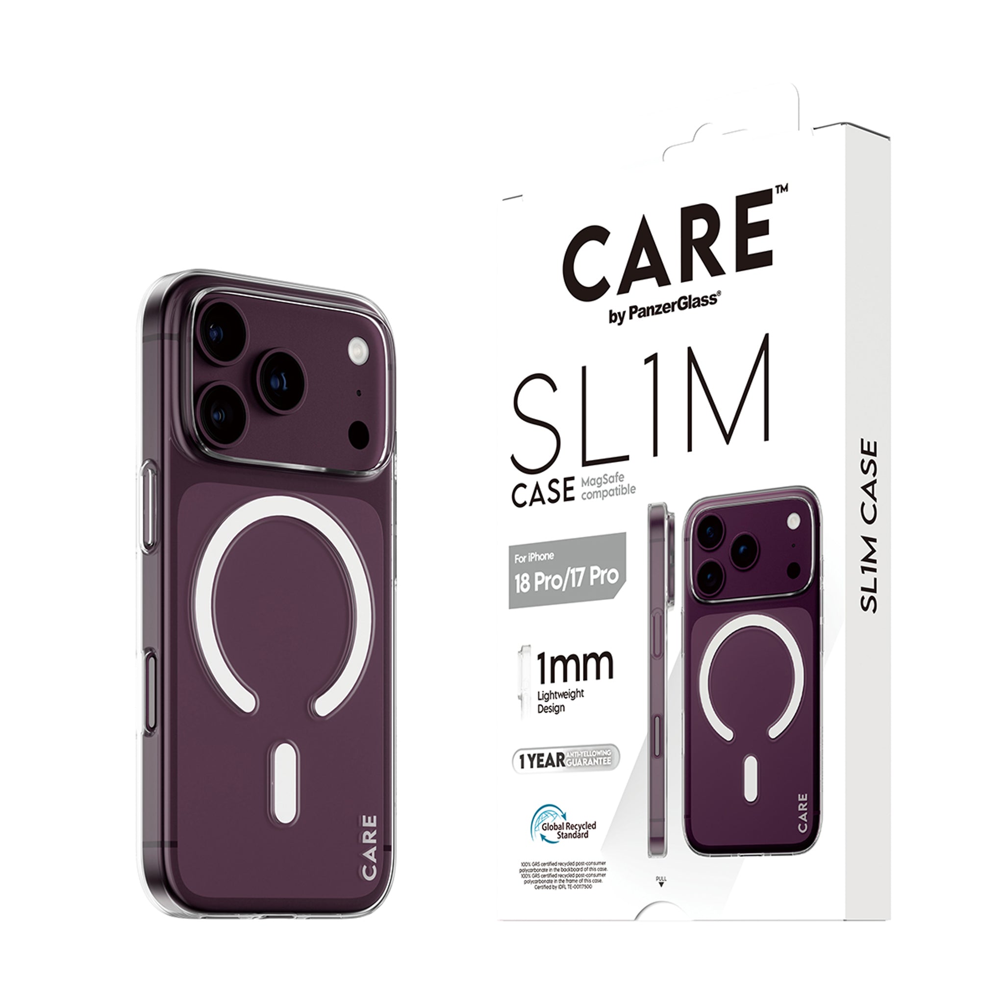 CARE™ by PanzerGlass® SL1M Case Transparent m. MagSafe iPhone 18 Pro | 17 Pro