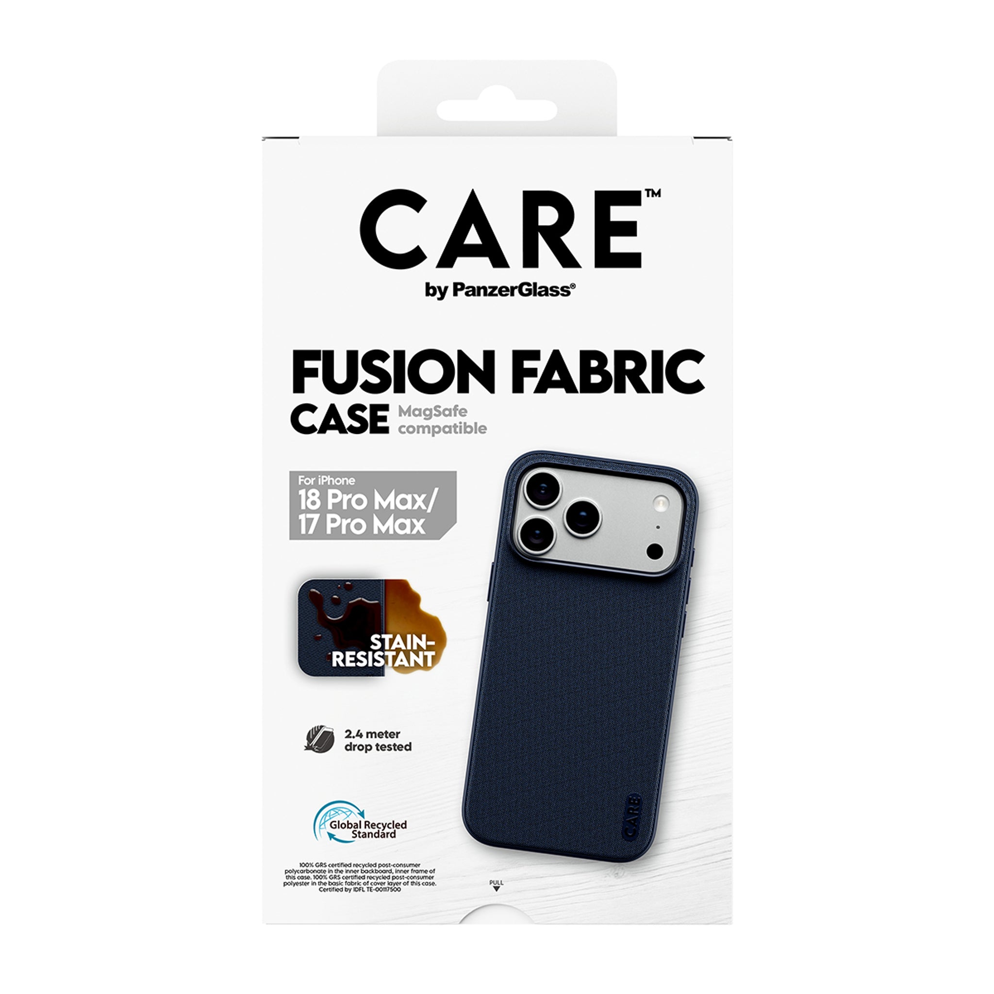 CARE™ by PanzerGlass® Fusion Fabric Case Blå m. MagSafe iPhone 18 Pro Max | 17 Pro Max