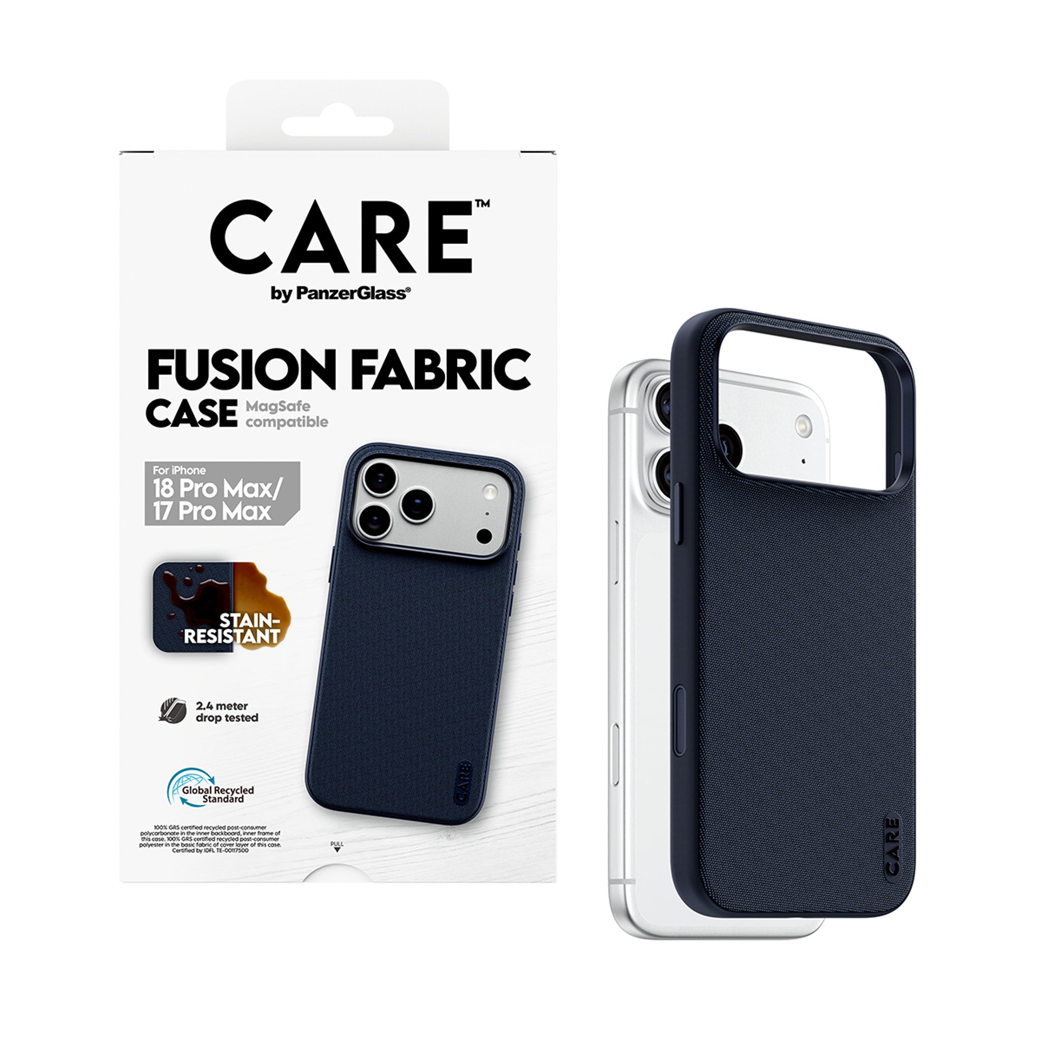 CARE™ by PanzerGlass® Fusion Fabric Case Blå m. MagSafe iPhone 18 Pro Max | 17 Pro Max