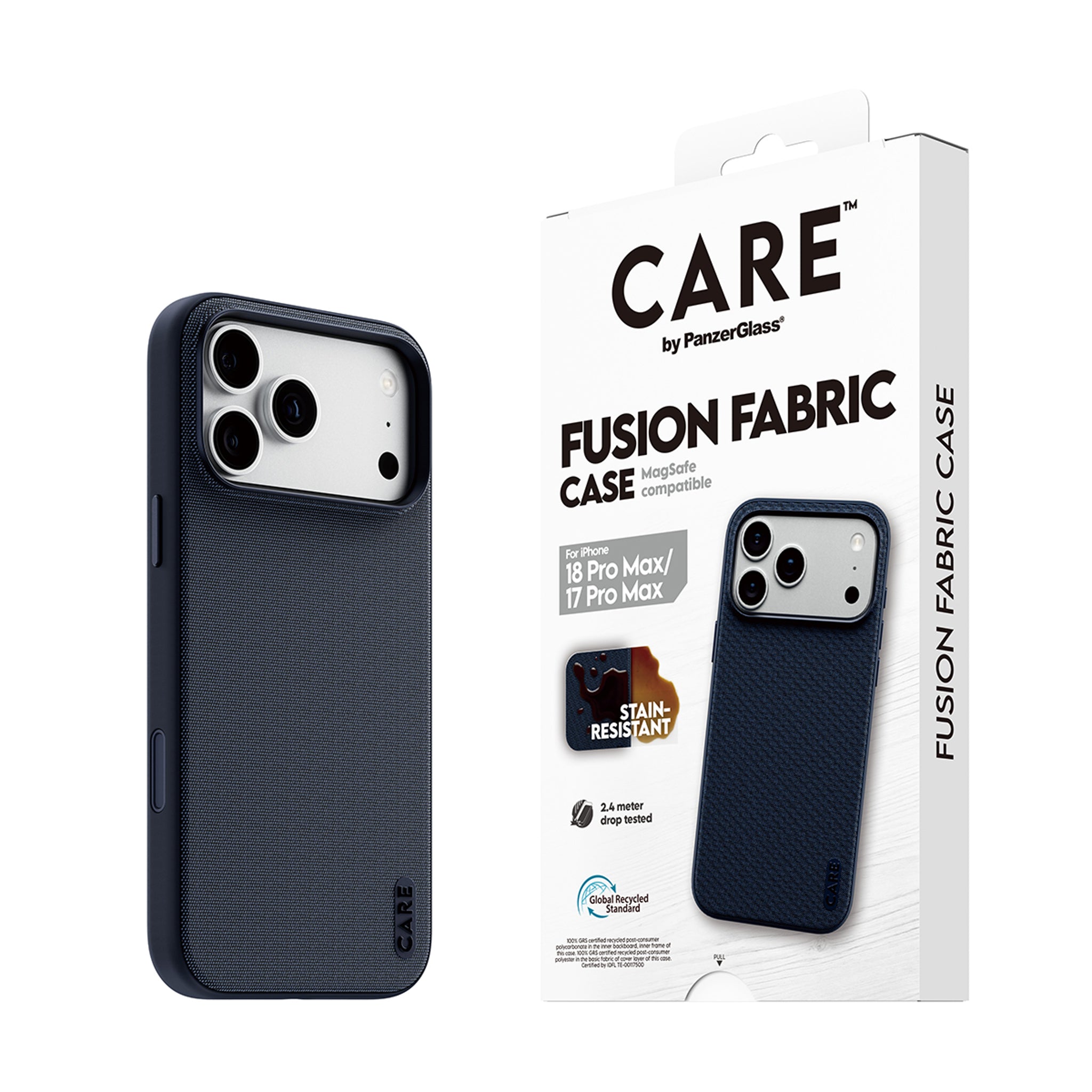 CARE™ by PanzerGlass® Fusion Fabric Case Blå m. MagSafe iPhone 18 Pro Max | 17 Pro Max