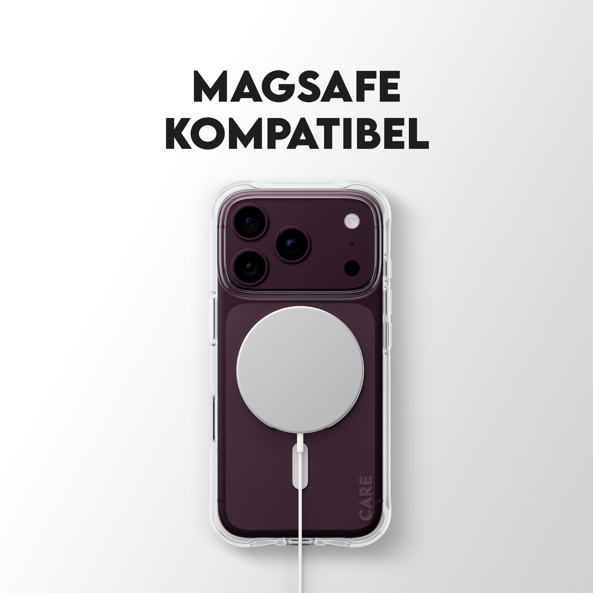 CARE™ by PanzerGlass® Samba Case Transparent m. Hvid MagSafe iPhone 18 Pro | 17 Pro