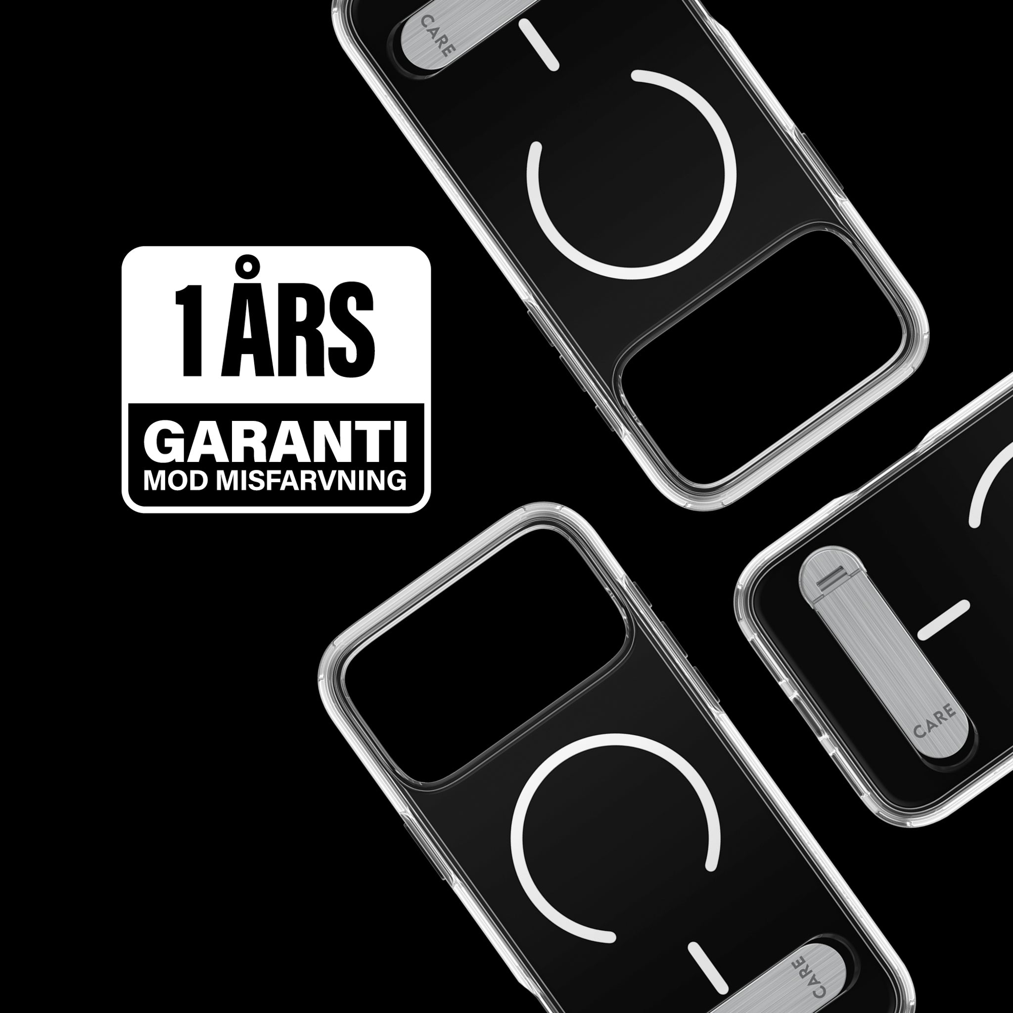 CARE™ by PanzerGlass® Kickstand Case Transparent m. Hvid MagSafe iPhone 18 Pro | 17 Pro