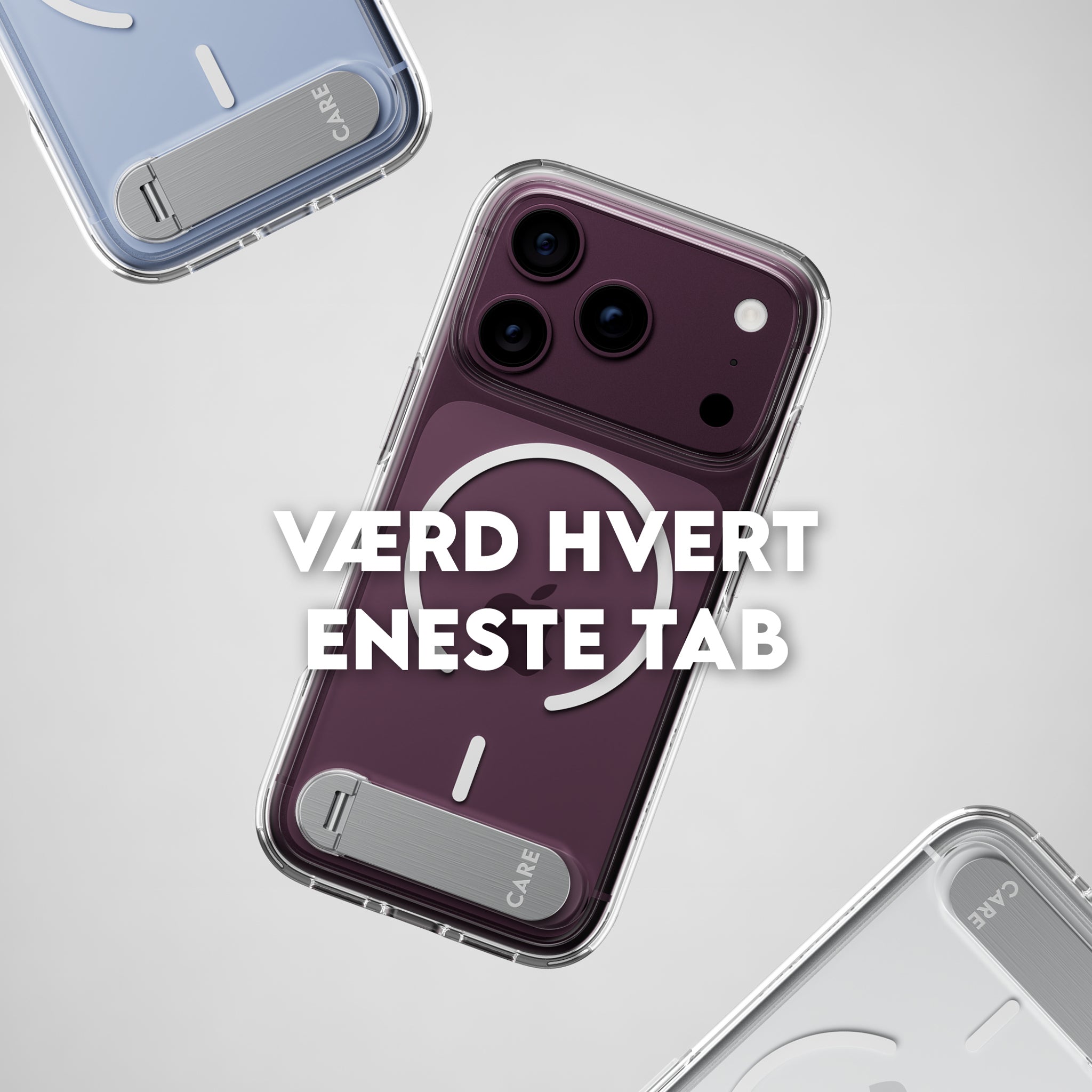 CARE™ by PanzerGlass® Kickstand Case Transparent m. Hvid MagSafe iPhone 18 Pro | 17 Pro