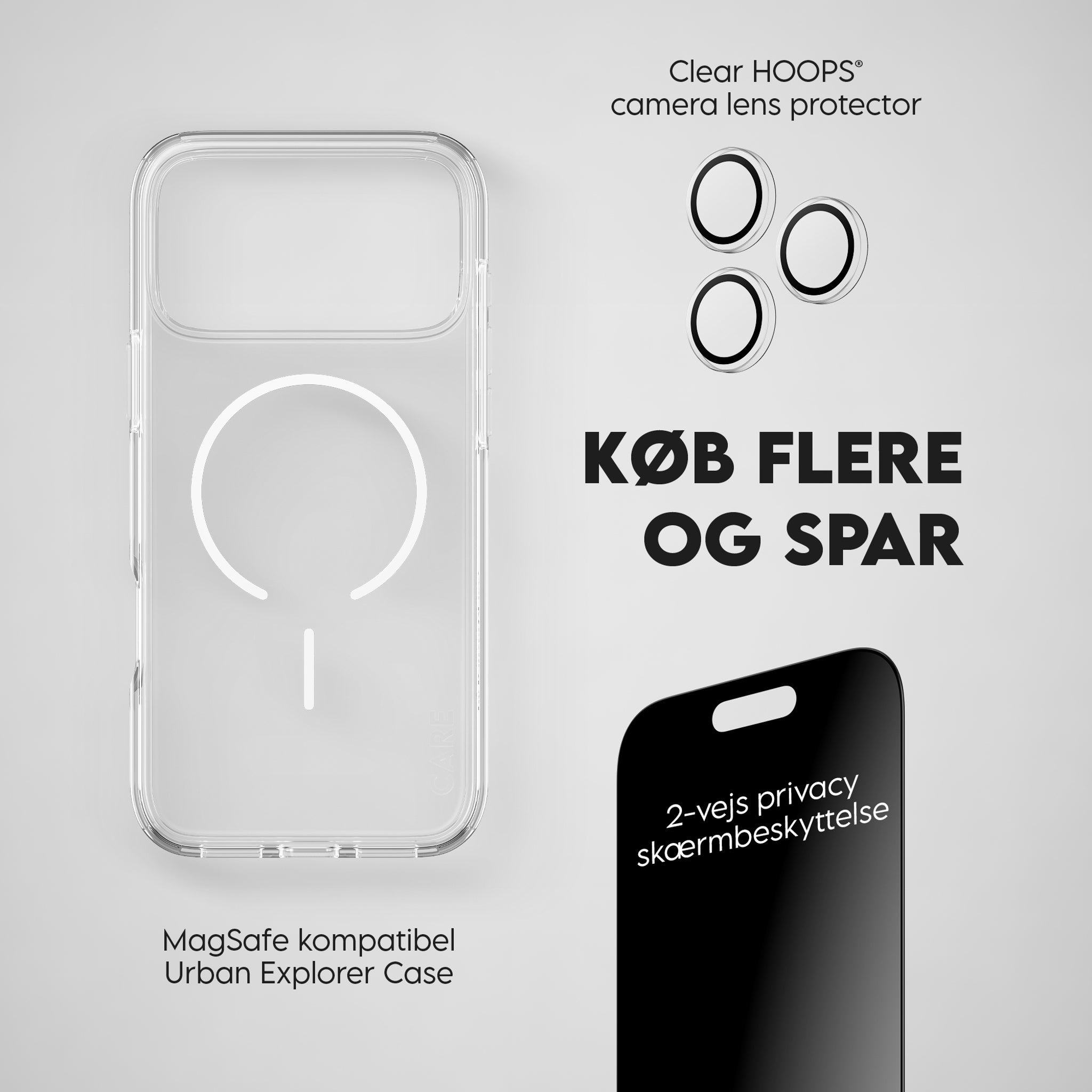 PanzerGlass® | CARE™ by PanzerGlass® Privacy Flagship 3-in-1 Pakke iPhone 18 Pro