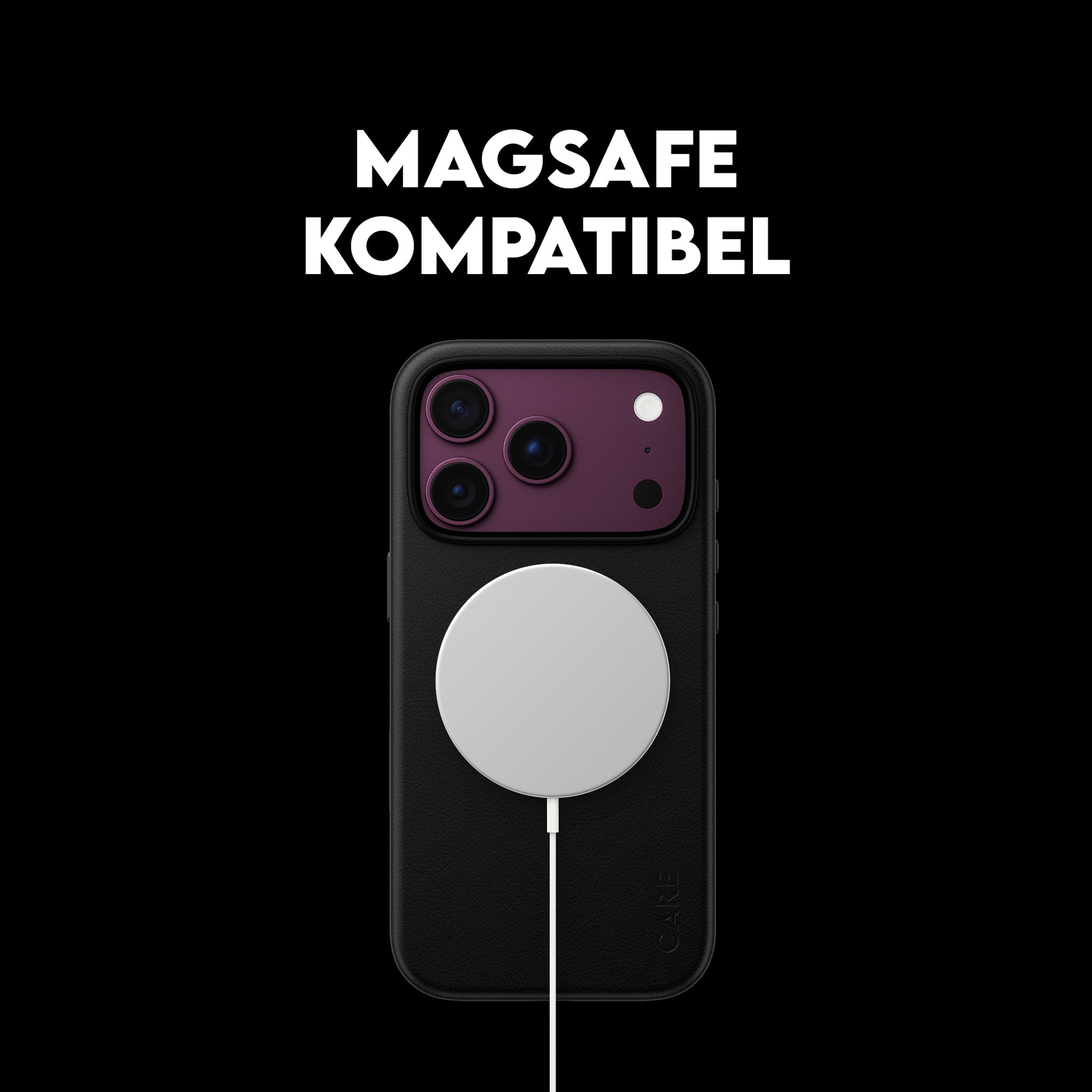 CARE™ by PanzerGlass® Solo Vegan Leather Case Sort m. MagSafe iPhone 18 Pro | 17 Pro
