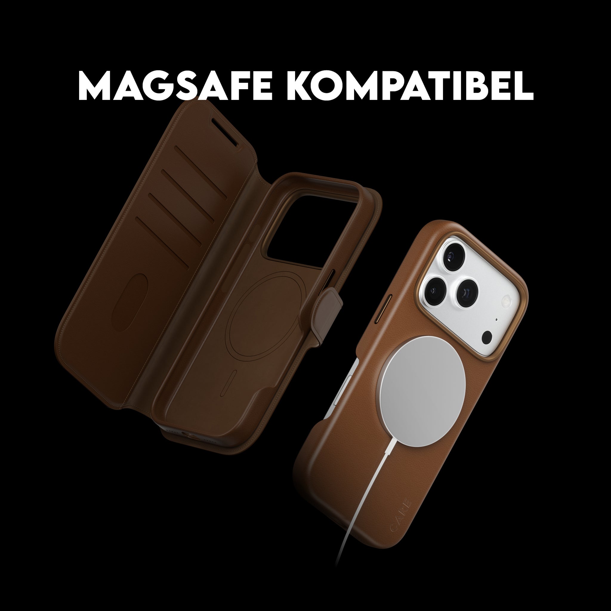 CARE™ by PanzerGlass® Tango 2-i-1 Wallet Case Brun m. MagSafe iPhone 18 Pro | 17 Pro