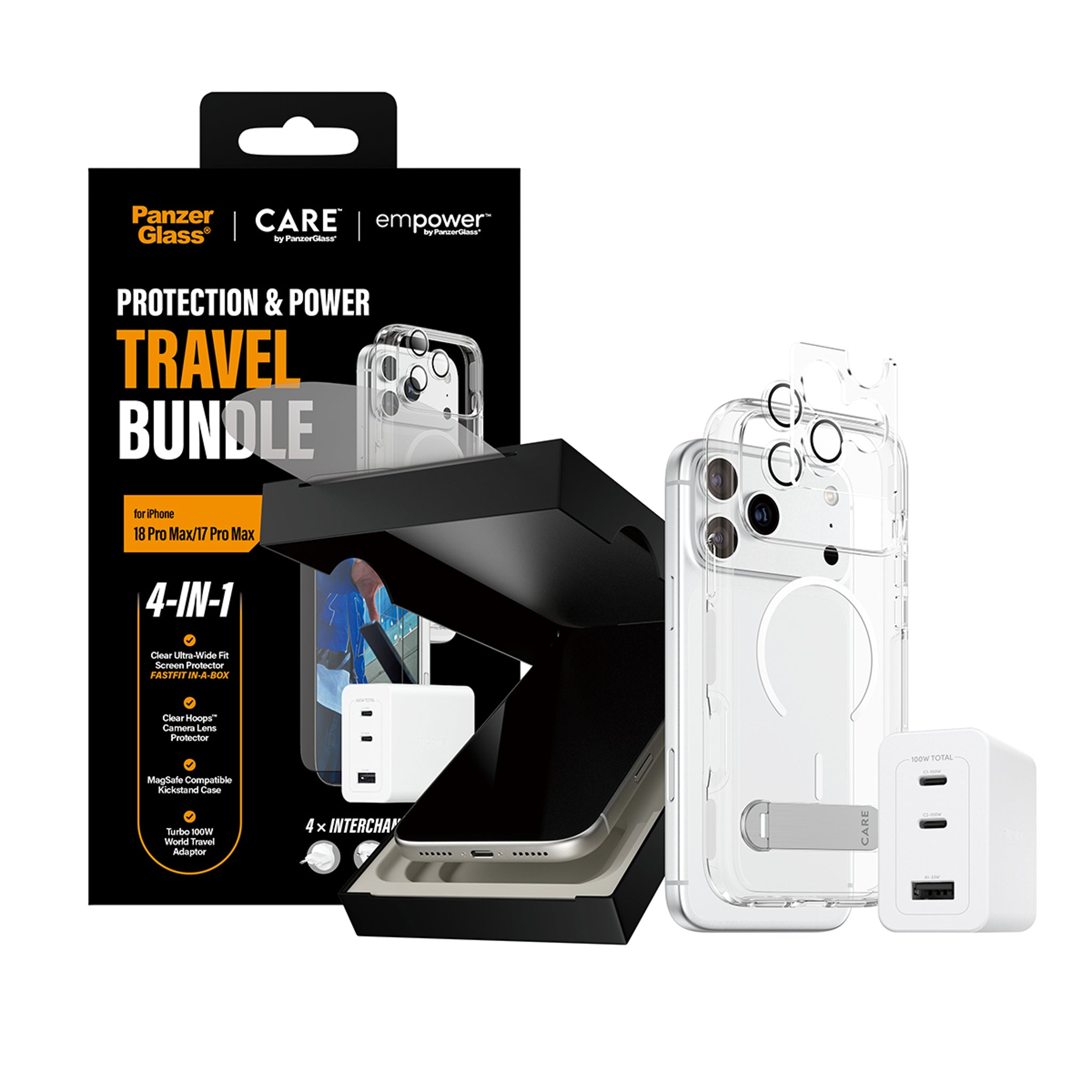 CARE™ by PanzerGlass® 4-i-1 Travel Pakke iPhone 18 Pro Max