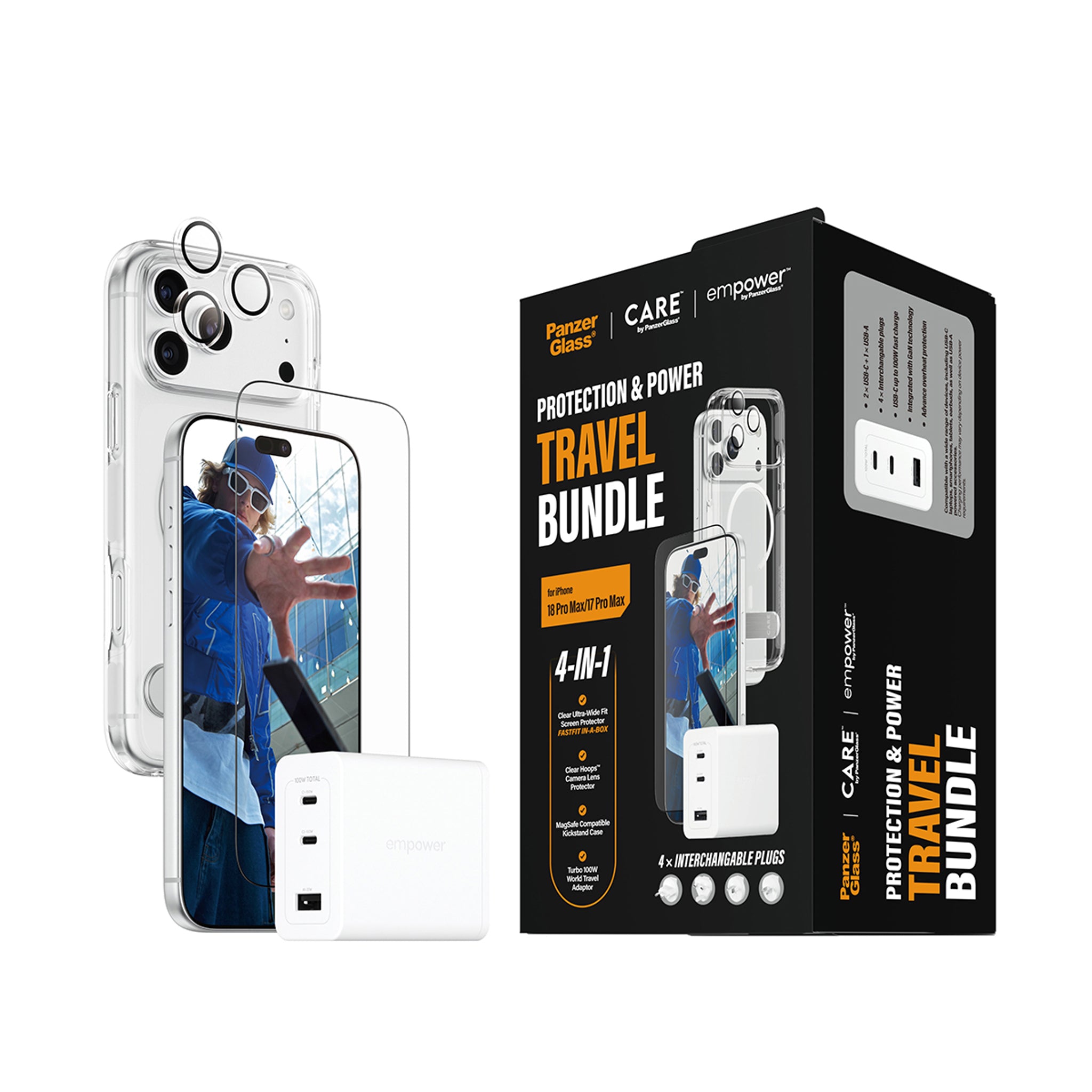 CARE™ by PanzerGlass® 4-i-1 Travel Pakke iPhone 18 Pro Max