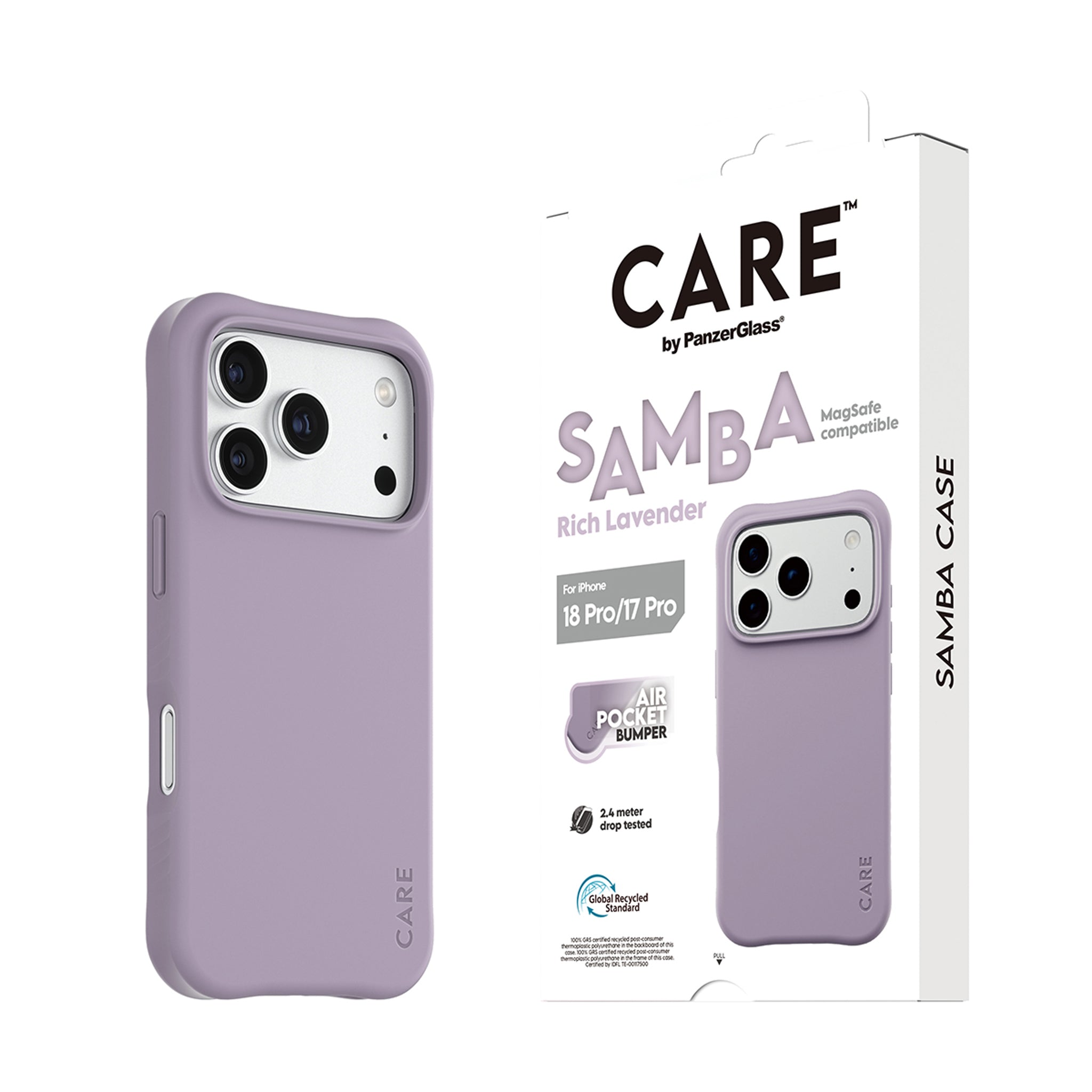 CARE™ by PanzerGlass® Samba Case Rich Lavender m. Hvid MagSafe iPhone 18 Pro | 17 Pro