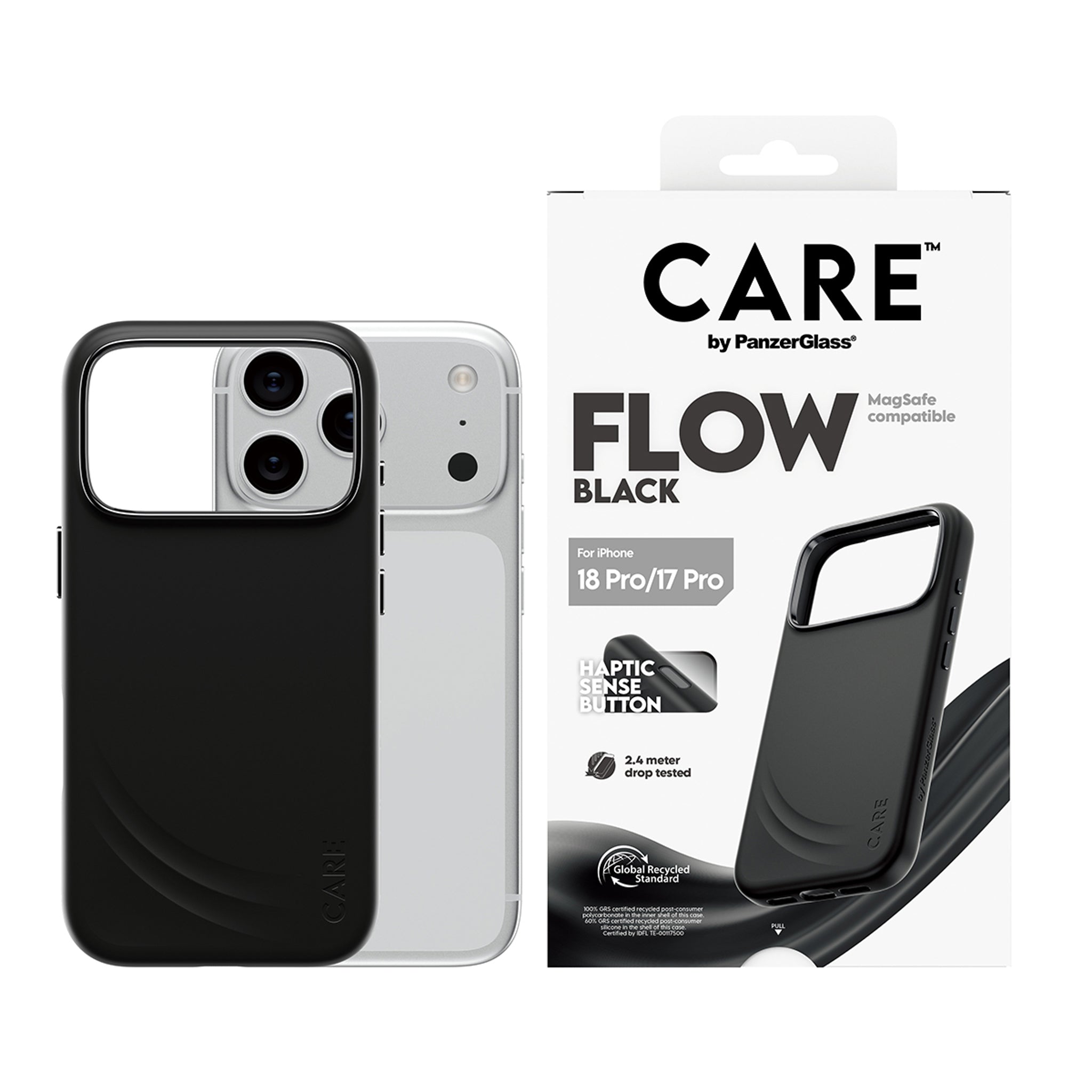 CARE™ by PanzerGlass® Flow Case Sort m. MagSafe iPhone 18 Pro | 17 Pro