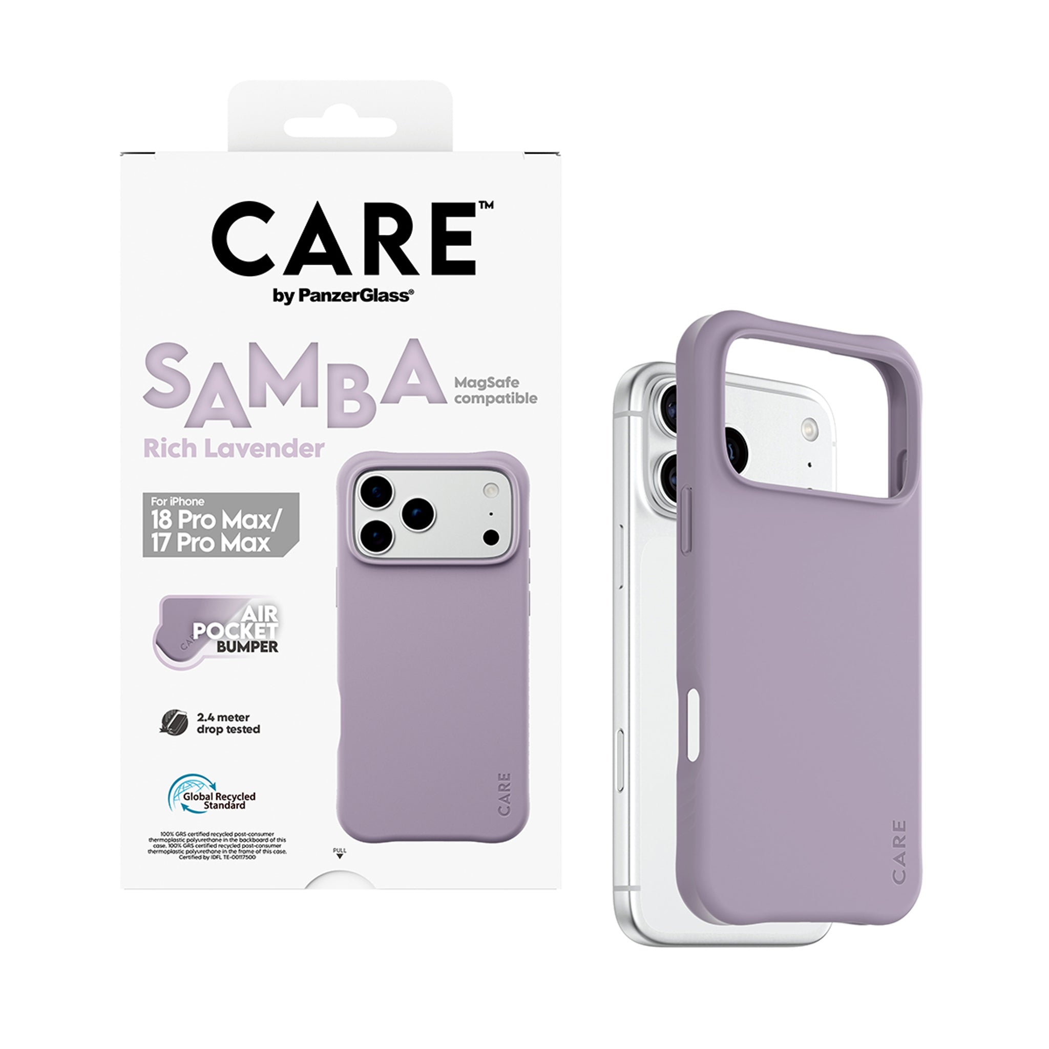 CARE™ by PanzerGlass® Samba Case Rich Lavender m. Hvid MagSafe iPhone 18 Pro Max | 17 Pro Max