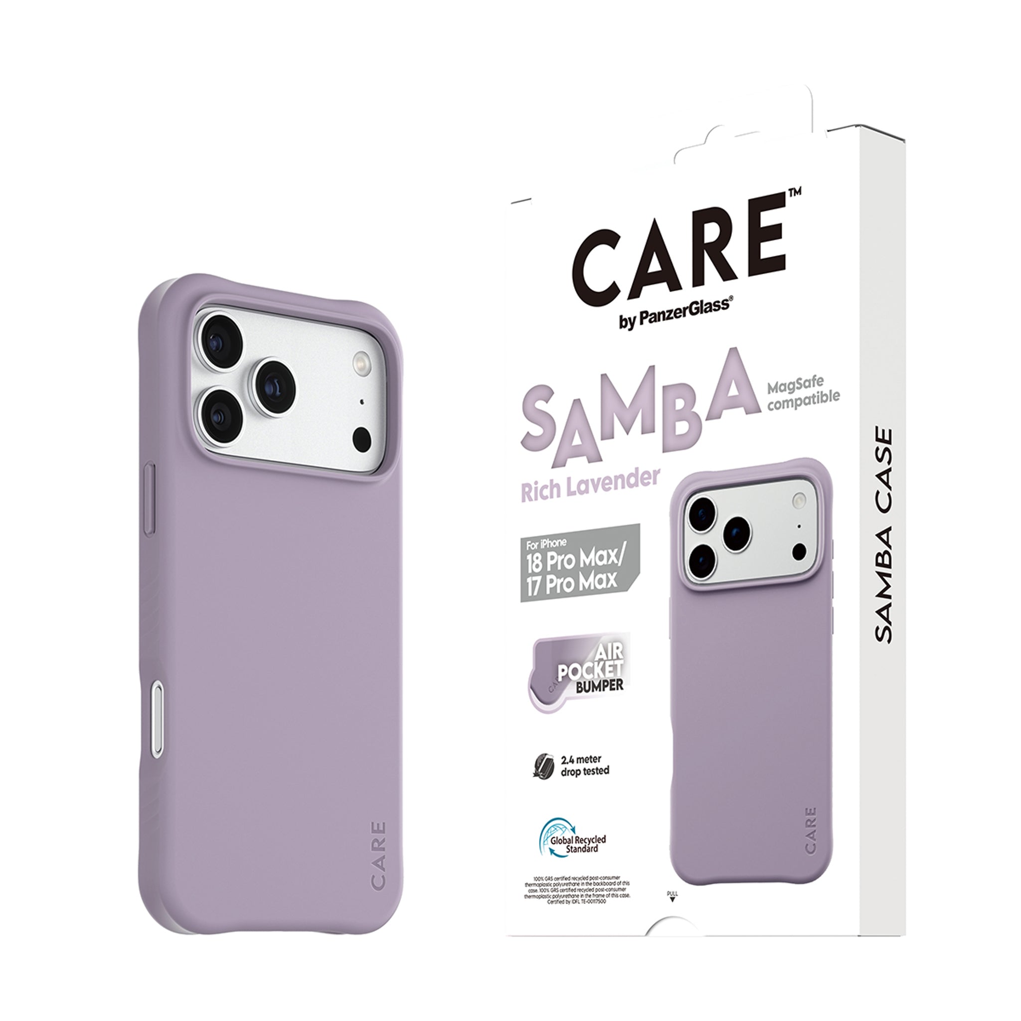 CARE™ by PanzerGlass® Samba Case Rich Lavender m. Hvid MagSafe iPhone 18 Pro Max | 17 Pro Max