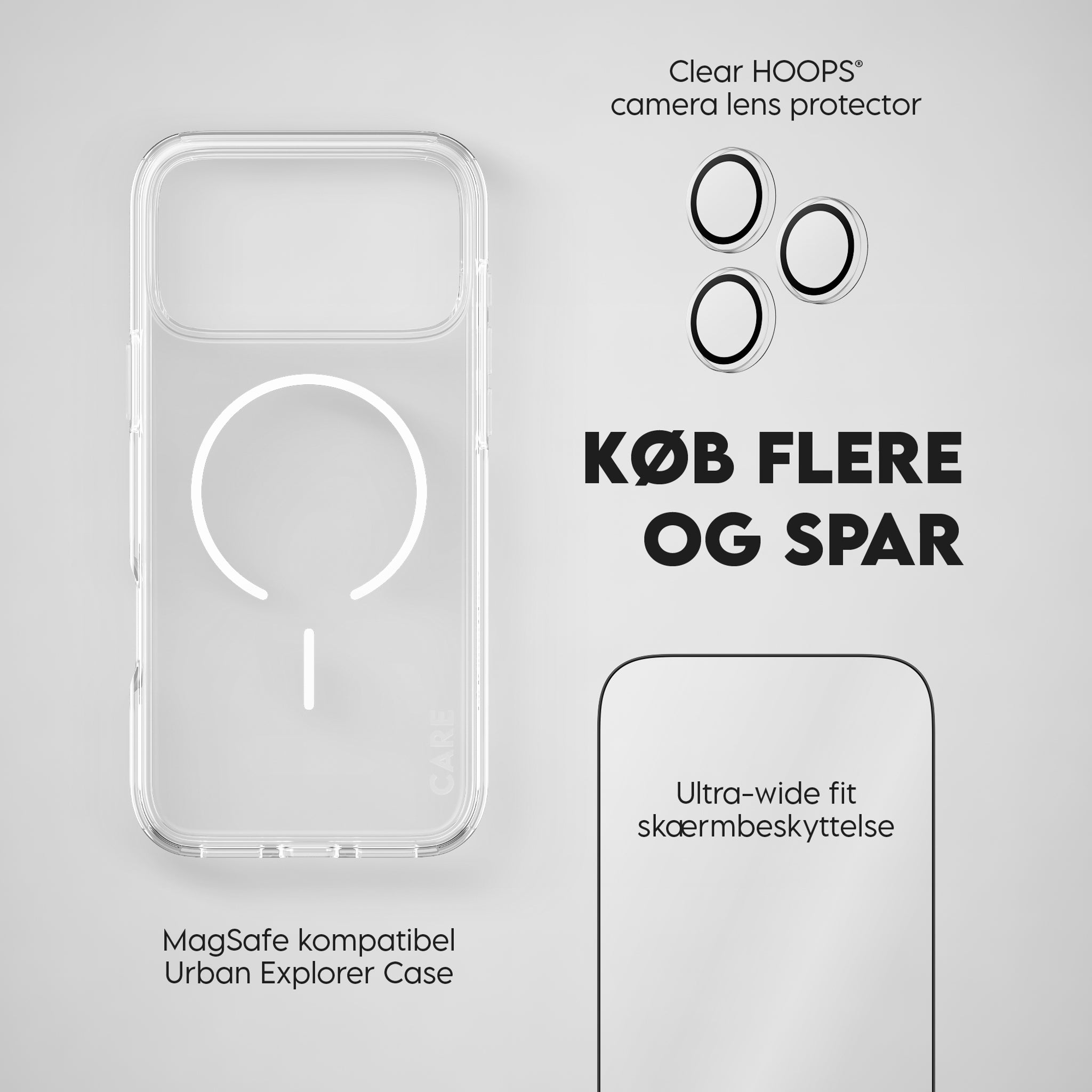 PanzerGlass® | CARE™ by PanzerGlass® Flagship 3-in-1 Pakke iPhone 18 Pro