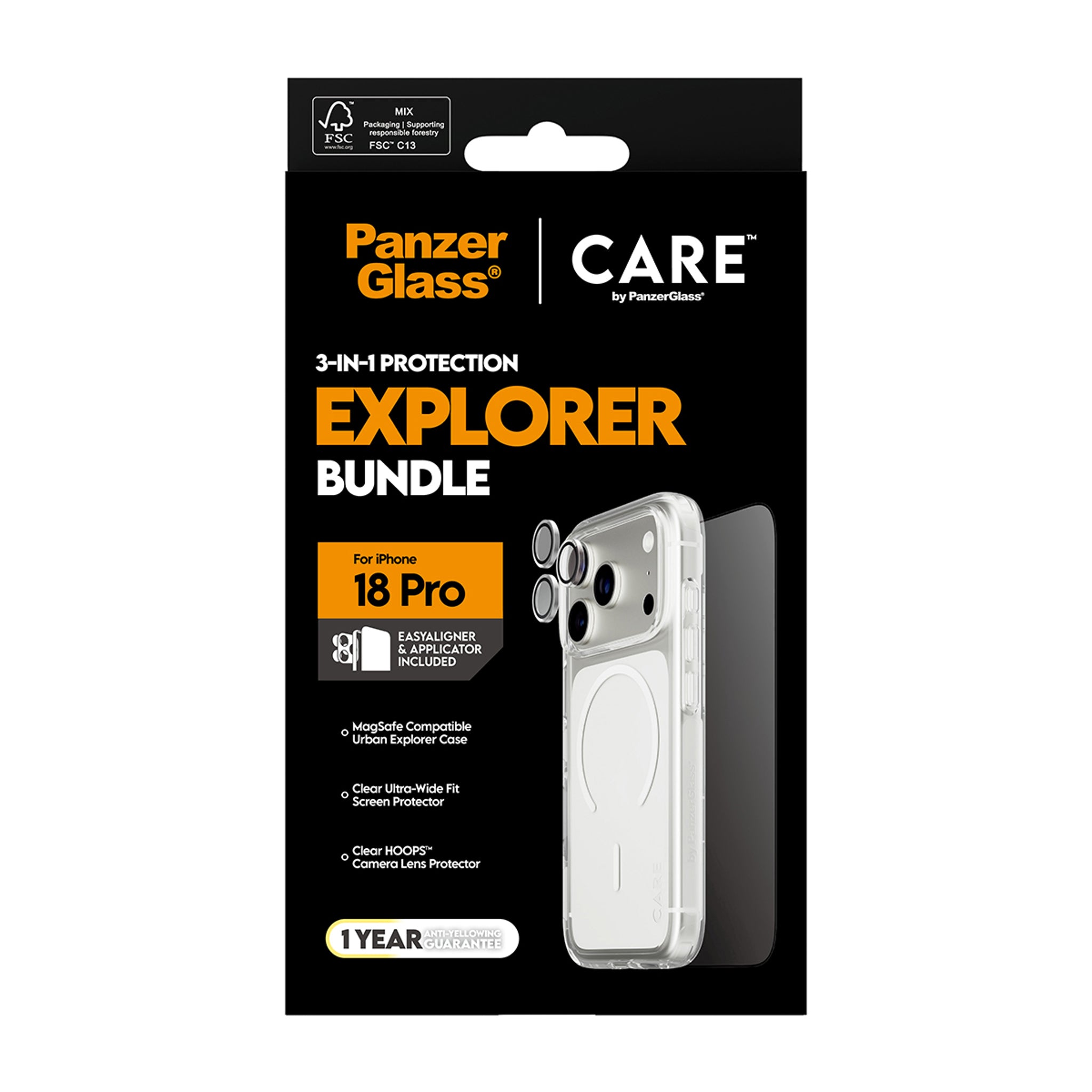 PanzerGlass® | CARE™ by PanzerGlass® Flagship 3-in-1 Pakke iPhone 18 Pro