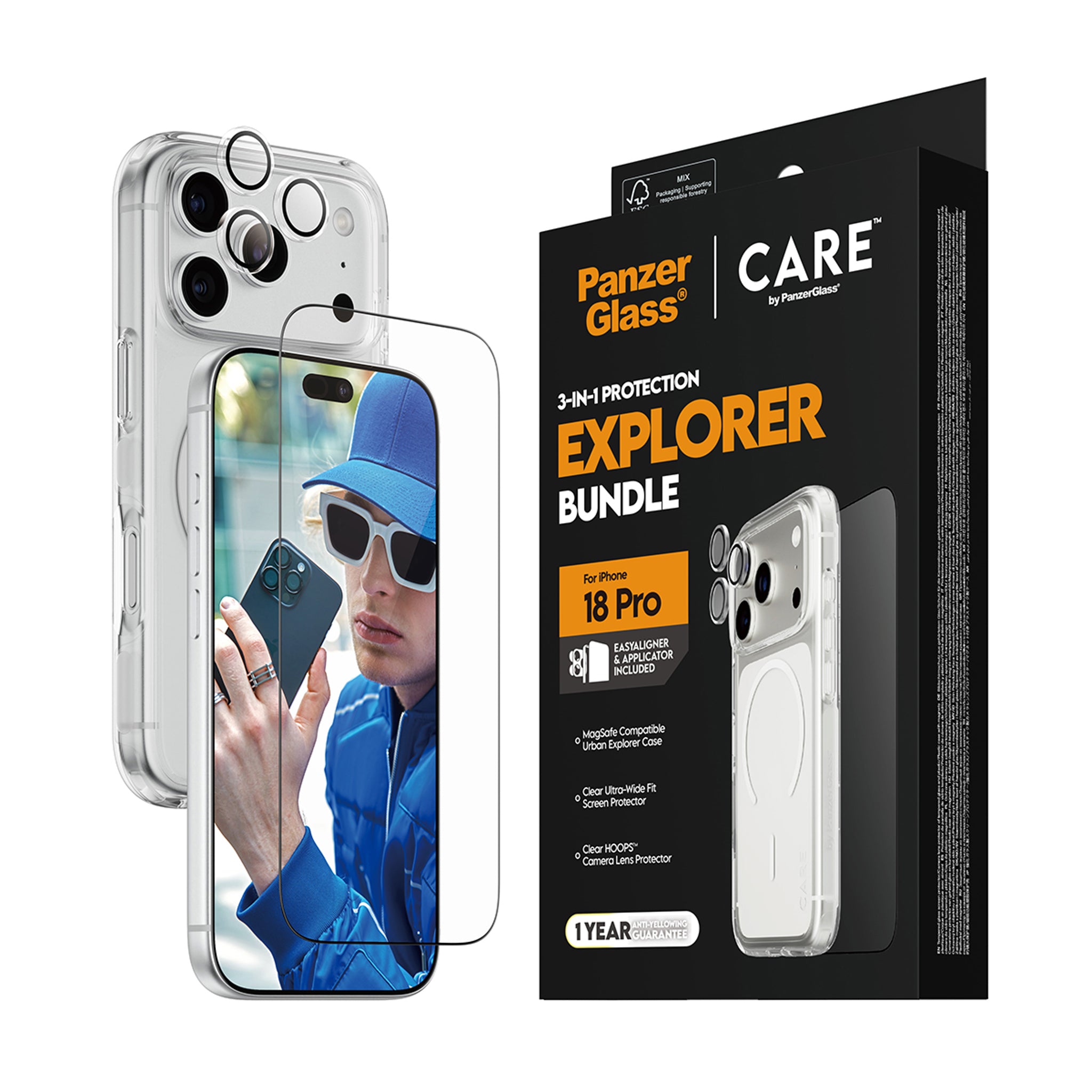 PanzerGlass® | CARE™ by PanzerGlass® Flagship 3-in-1 Pakke iPhone 18 Pro