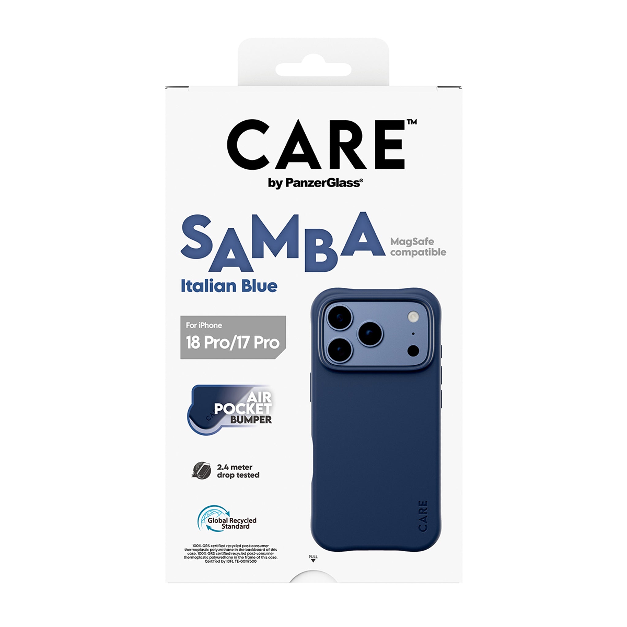 CARE™ by PanzerGlass® Samba Case Italian Blue m. MagSafe iPhone 18 Pro | 17 Pro