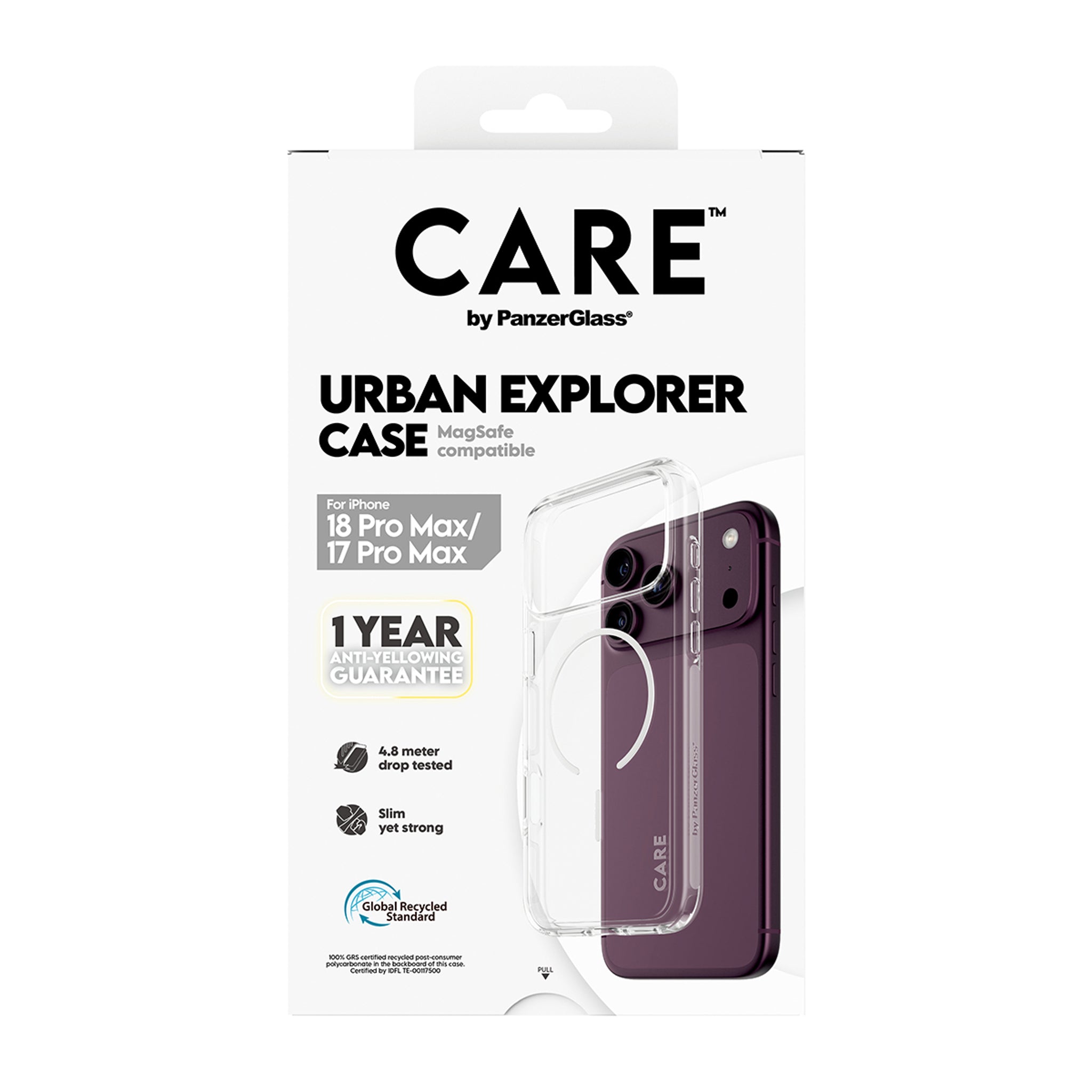CARE™ by PanzerGlass® Urban Explorer Case Transparent m. Hvid Magsafe iPhone 18 Pro Max | 17 Pro Max