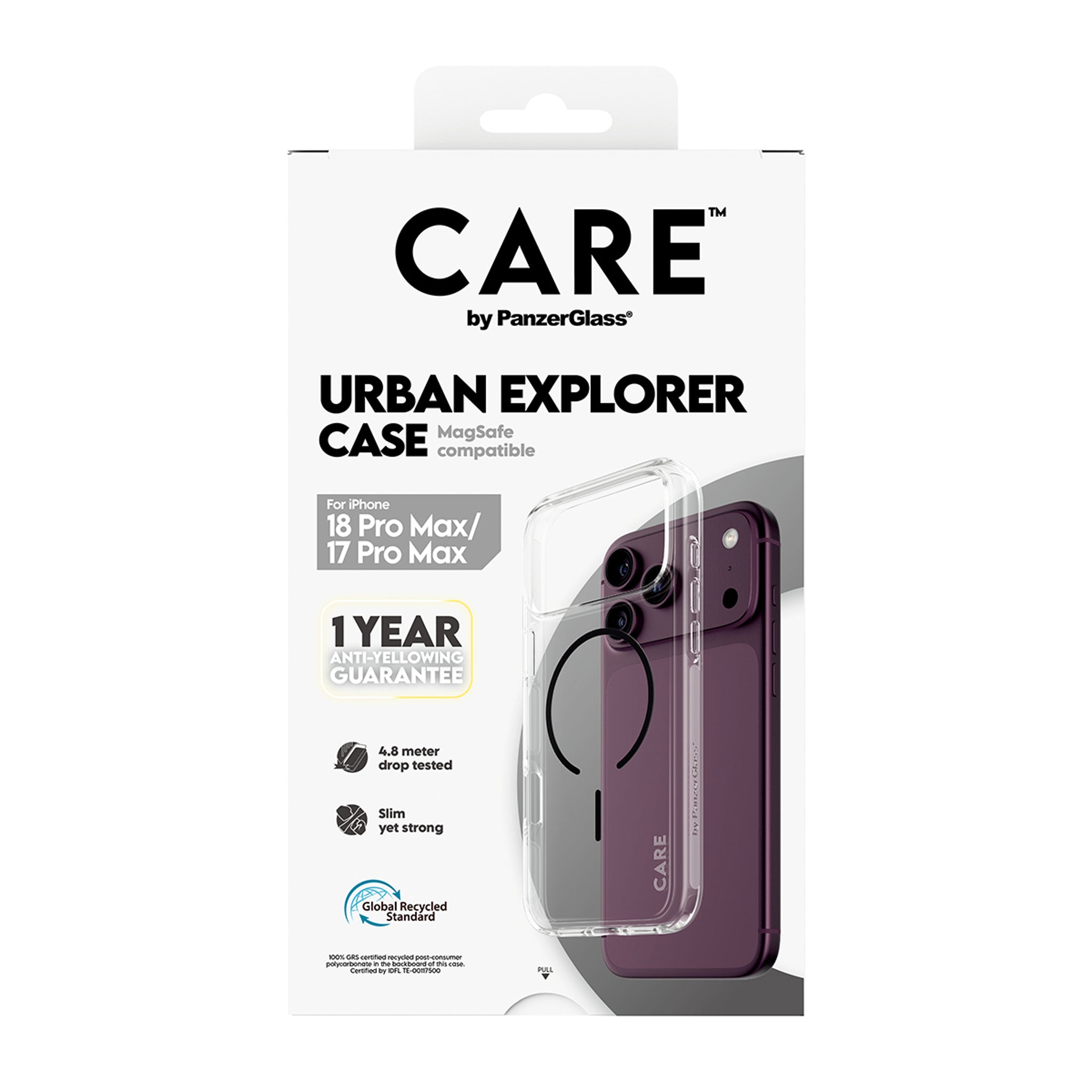 CARE™ by PanzerGlass® Urban Explorer Case Transparent m. Sort MagSafe iPhone 18 Pro Max | 17 Pro Max