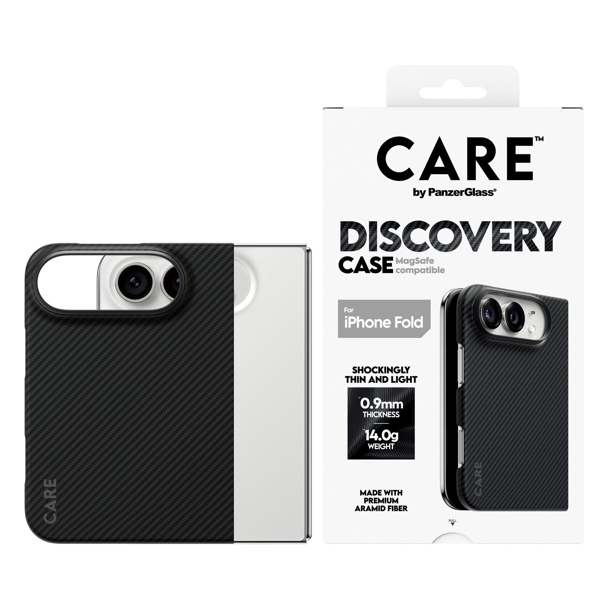 CARE™ by PanzerGlass® Discovery Case Sort & Grå m. MagSafe iPhone 2026 Fold