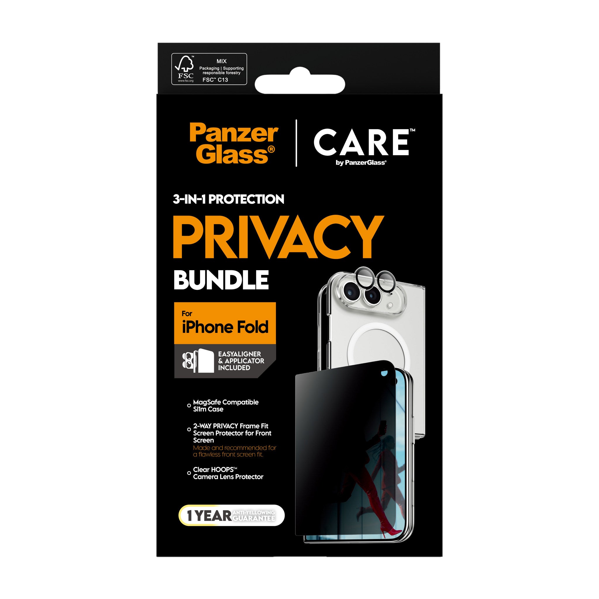 PanzerGlass® | CARE™ by PanzerGlass® 3-i-1 Flagship Privacy Pakke iPhone 2026 Fold