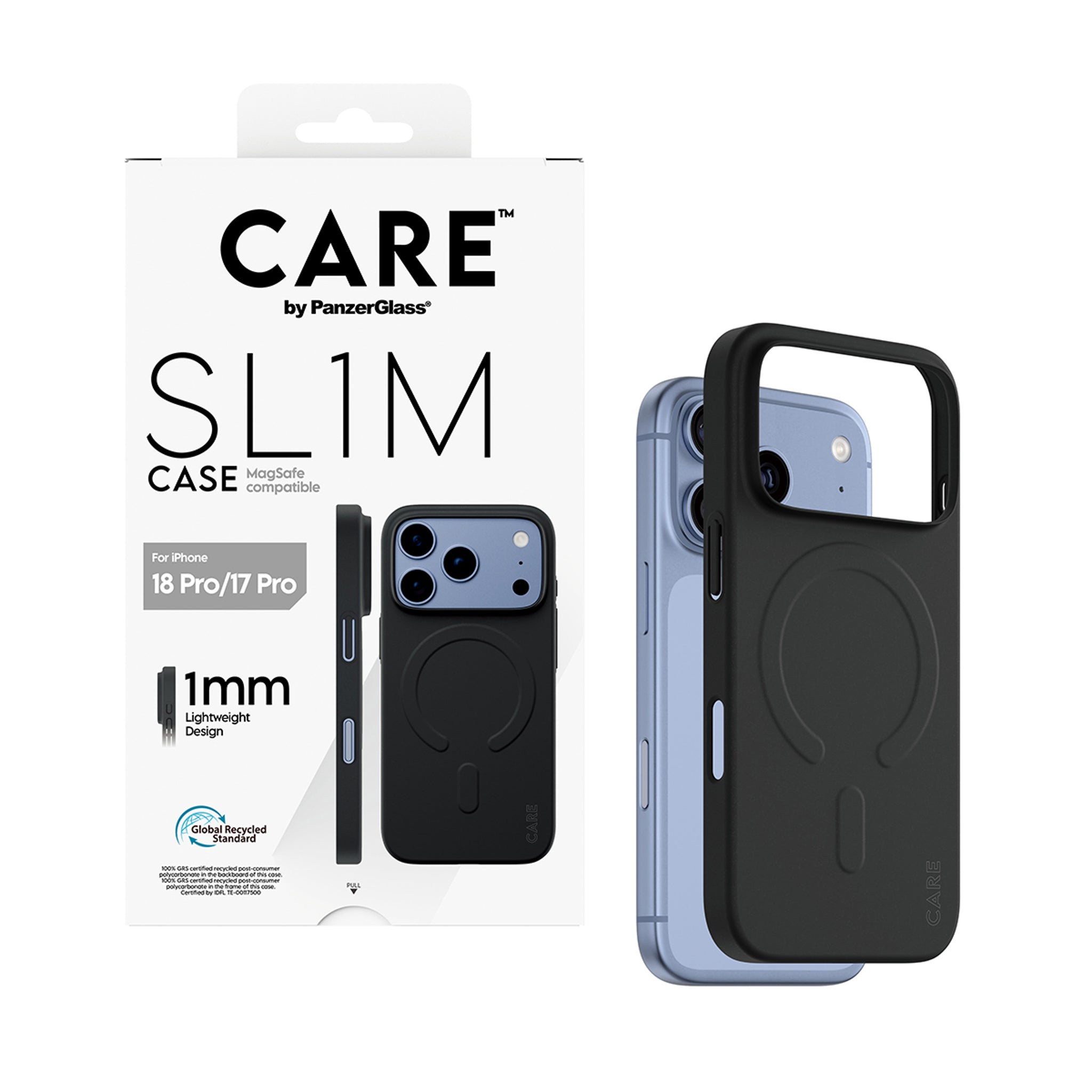 CARE™ by PanzerGlass® SL1M Case Sort m. MagSafe iPhone 18 Pro | 17 Pro