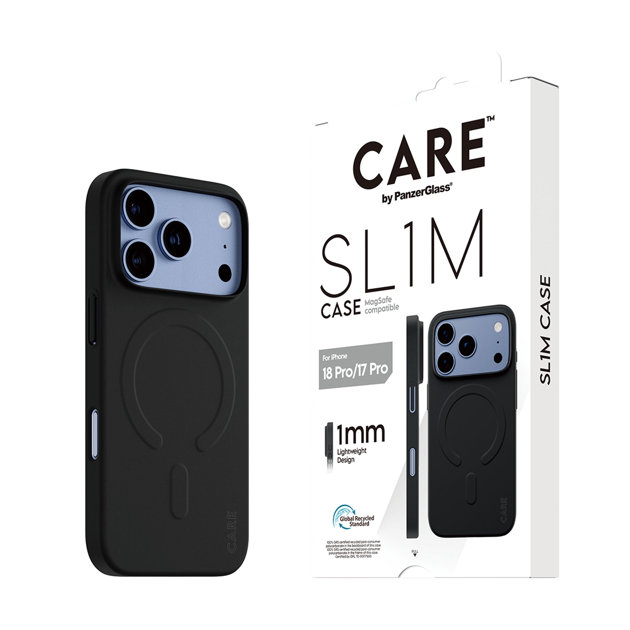 CARE™ by PanzerGlass® SL1M Case Sort m. MagSafe iPhone 18 Pro | 17 Pro