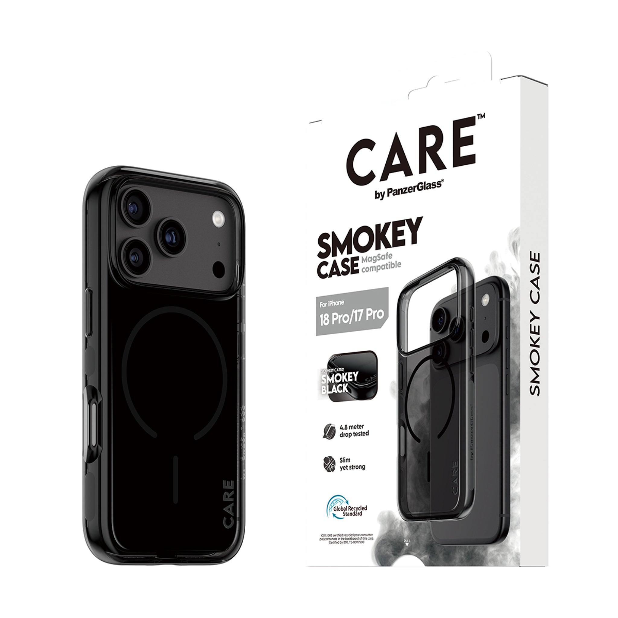 CARE™ by PanzerGlass® Smokey Case m. Sort MagSafe iPhone 18 Pro | 17 Pro