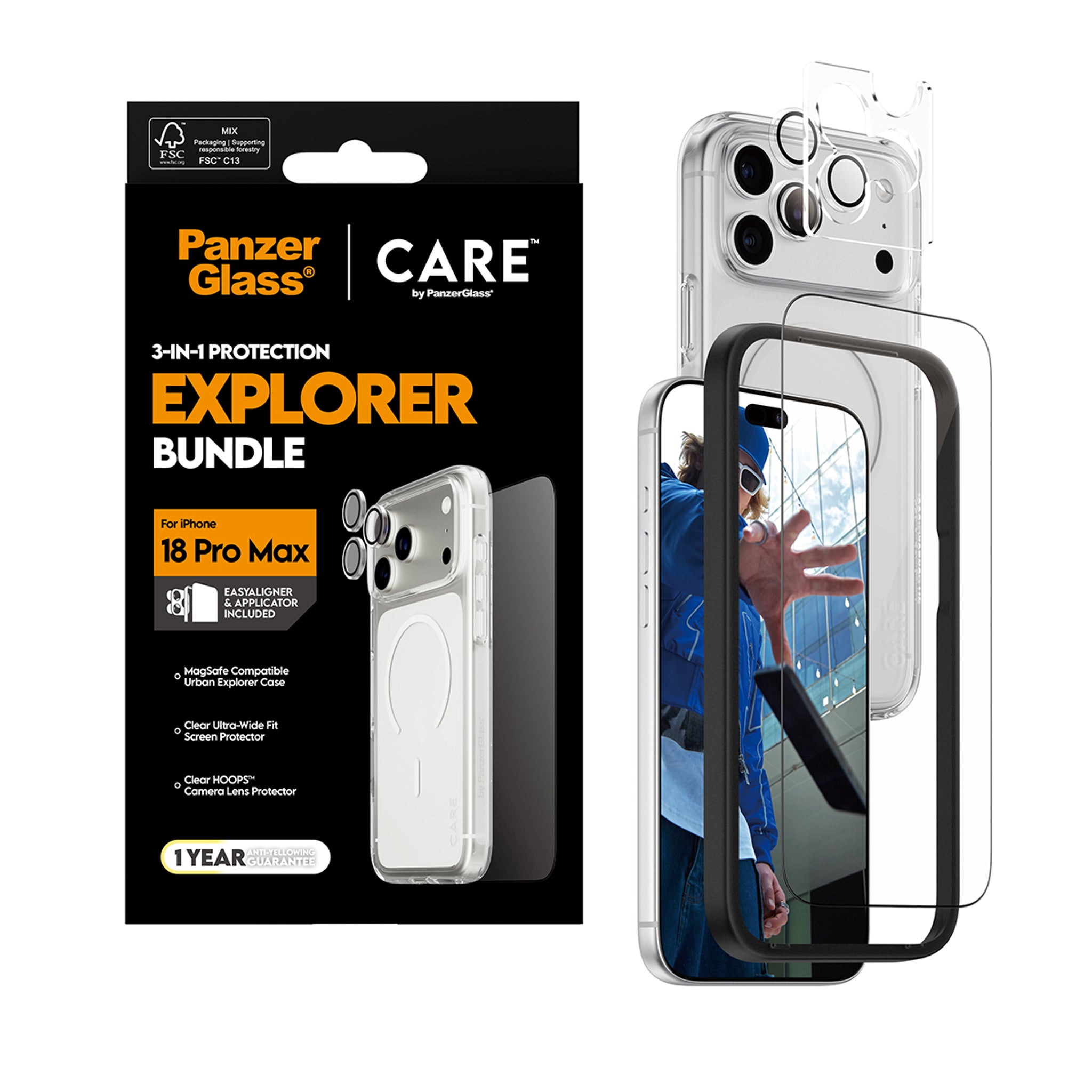 PanzerGlass® | CARE™ by PanzerGlass® Flagship 3-in-1 Pakke iPhone 18 Pro Max