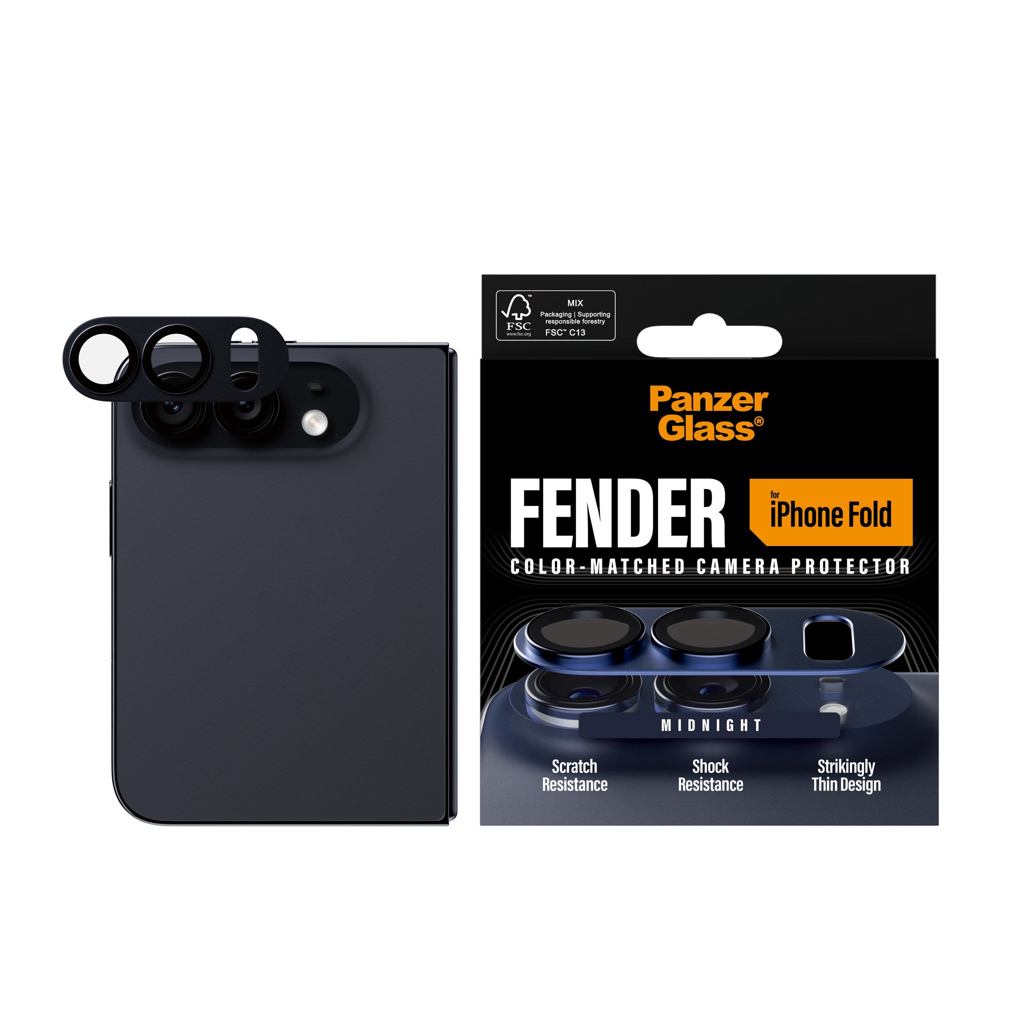 PanzerGlass® Fender Kameralinsebeskytter Midnight iPhone 2026 Fold