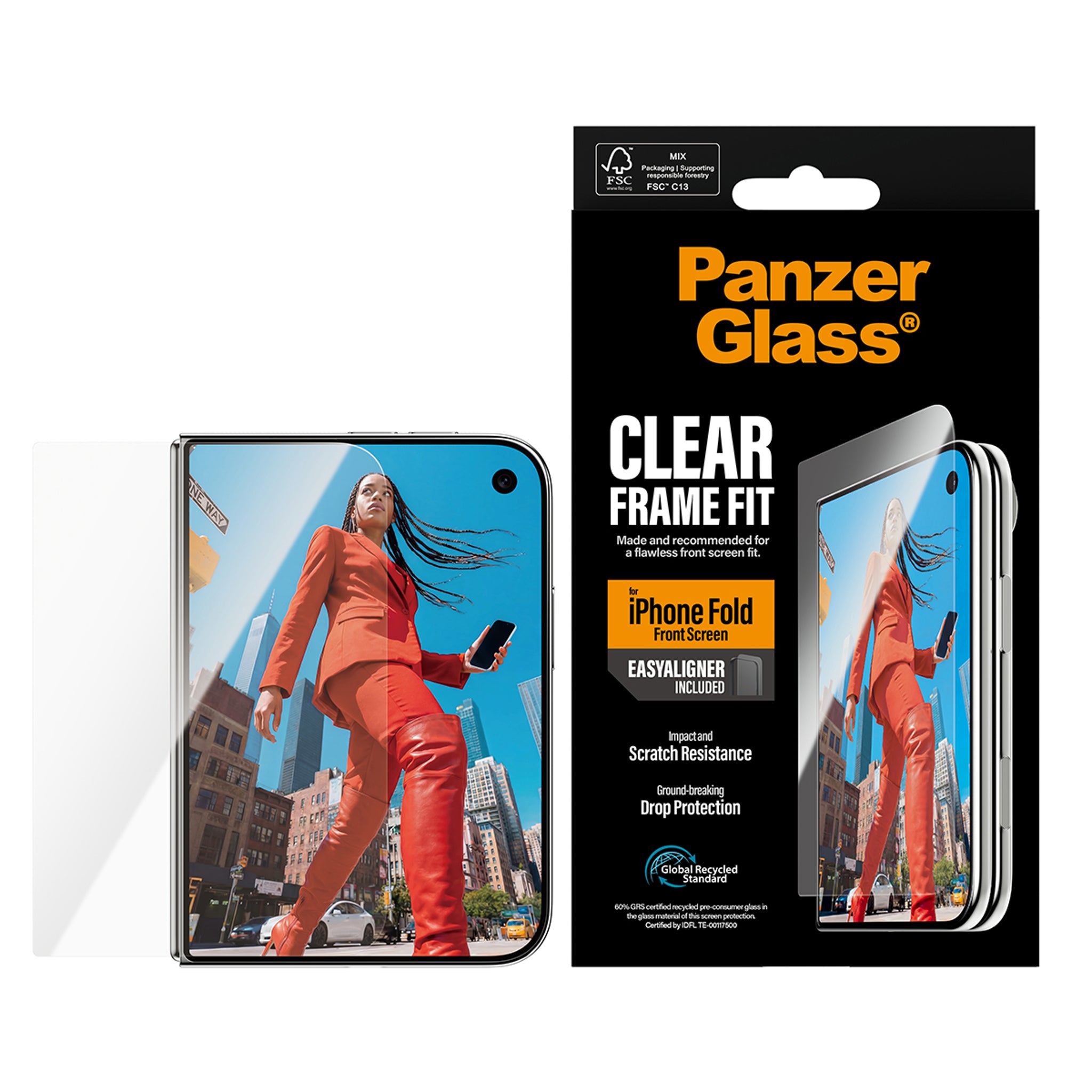PanzerGlass® Frontskærm Skærmbeskyttelse iPhone 2026 Fold | RammeFit m. EasyAligner