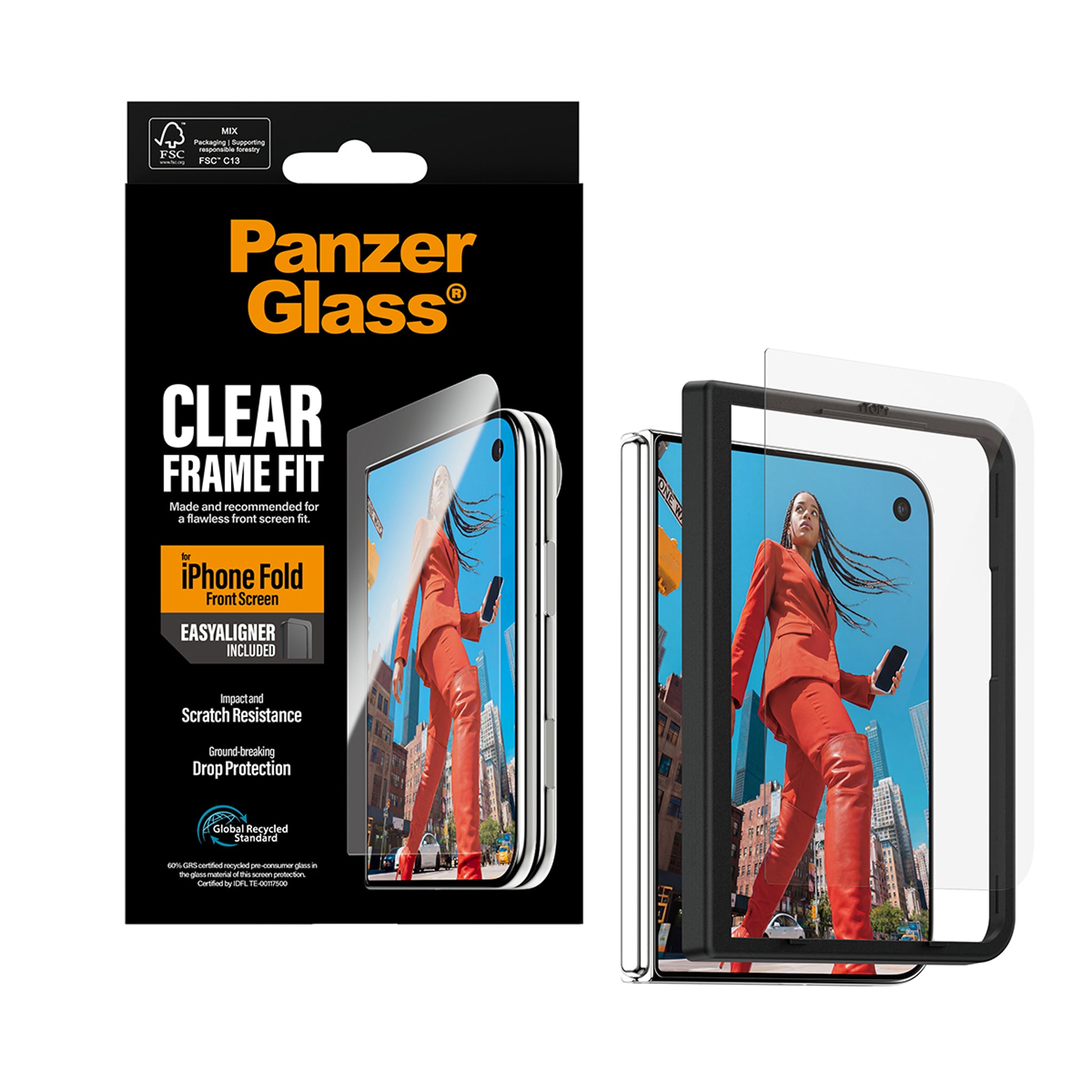 PanzerGlass® Frontskærm Skærmbeskyttelse iPhone 2026 Fold | RammeFit m. EasyAligner