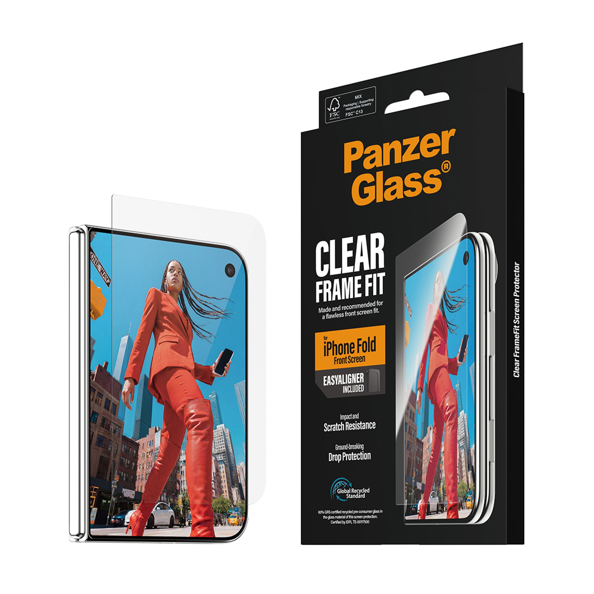 PanzerGlass® Frontskærm Skærmbeskyttelse iPhone 2026 Fold | RammeFit m. EasyAligner