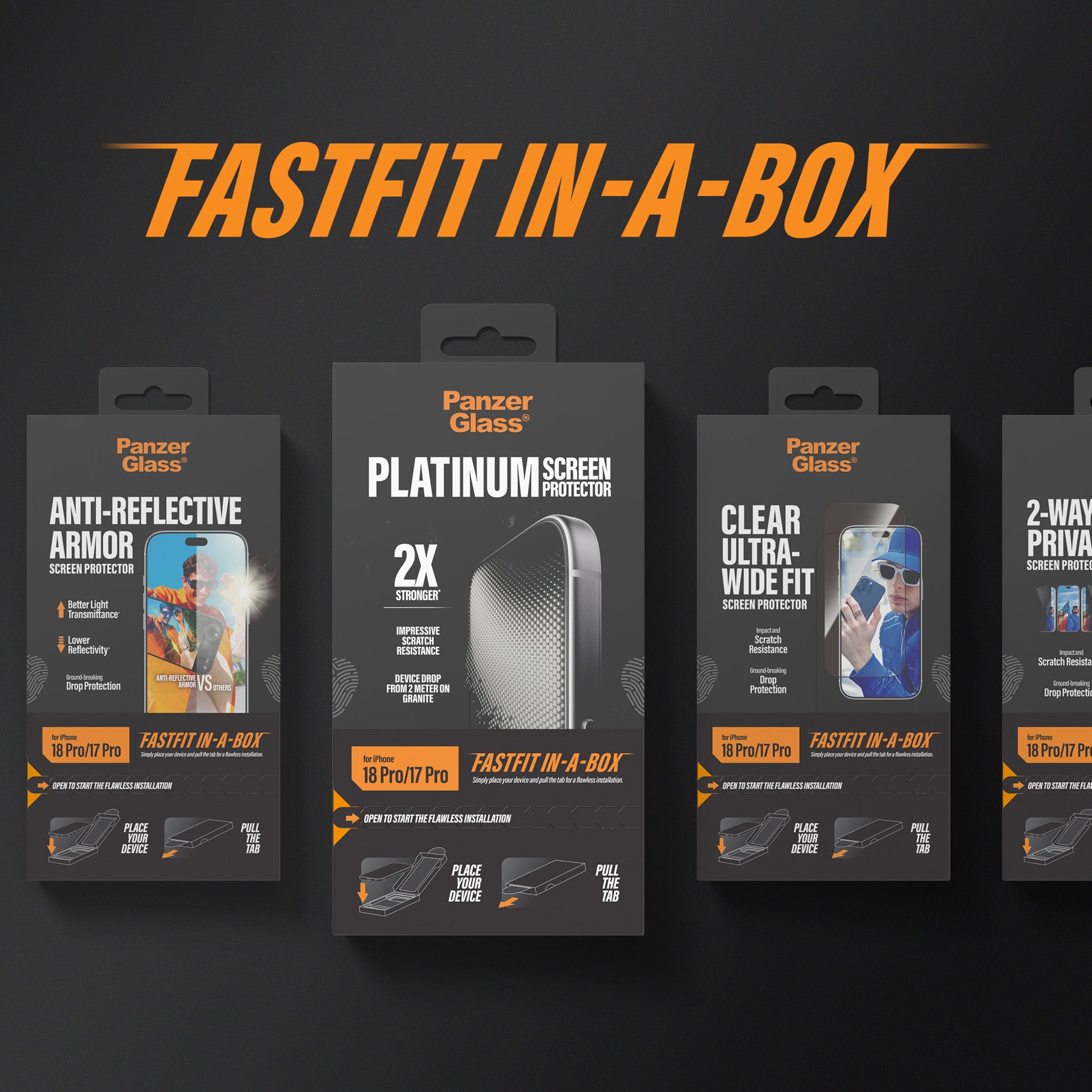 PanzerGlass® Ceramic Skærmbeskyttelse iPhone 18 Pro | 17 Pro m. FASTFIT IN-A-BOX