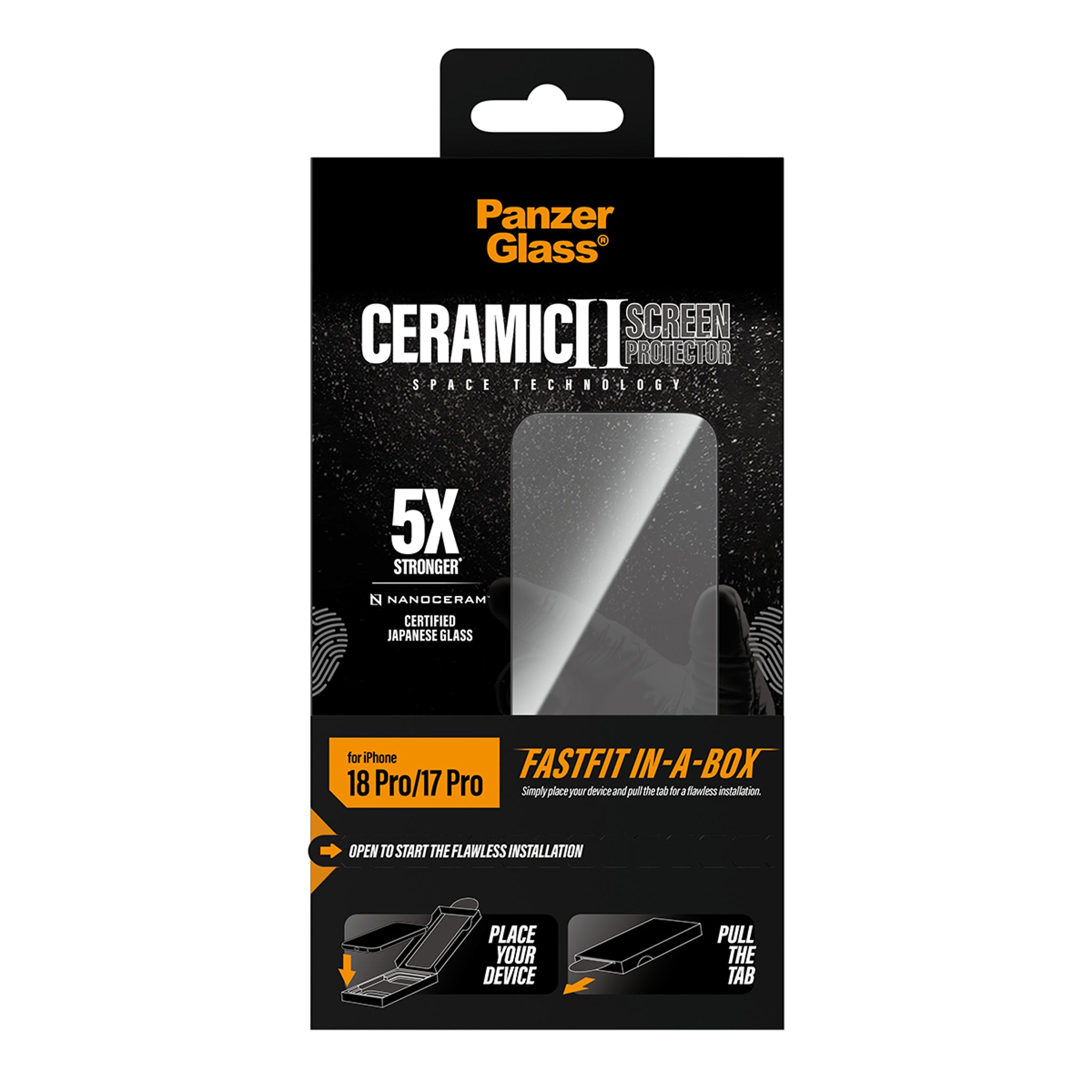 PanzerGlass® Ceramic Skærmbeskyttelse iPhone 18 Pro | 17 Pro m. FASTFIT IN-A-BOX