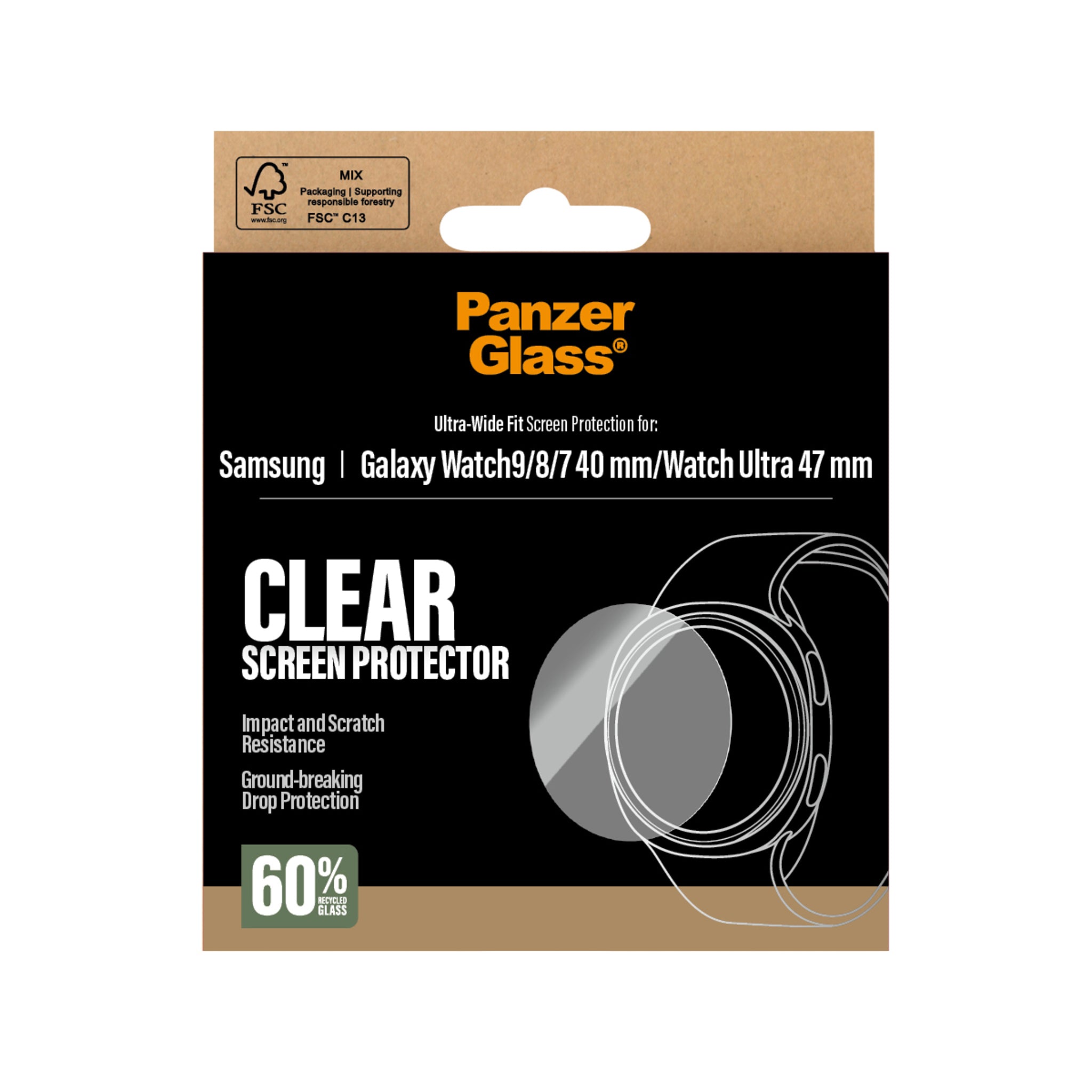 PanzerGlass® Skærmbeskyttelse Samsung Galaxy Watch9 40mm | Watch8 40mm | Watch Ultra 47mm | Watch7 40mm