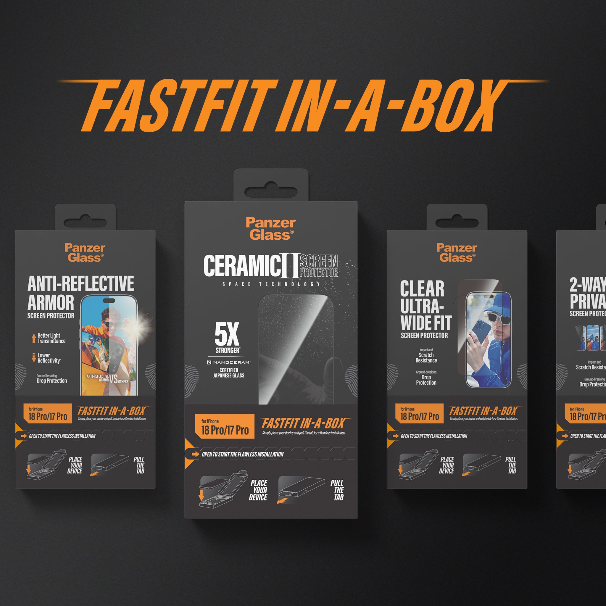 PanzerGlass® Platinum Skærmbeskyttelse iPhone 18 Pro | 17 Pro m. FASTFIT IN-A-BOX