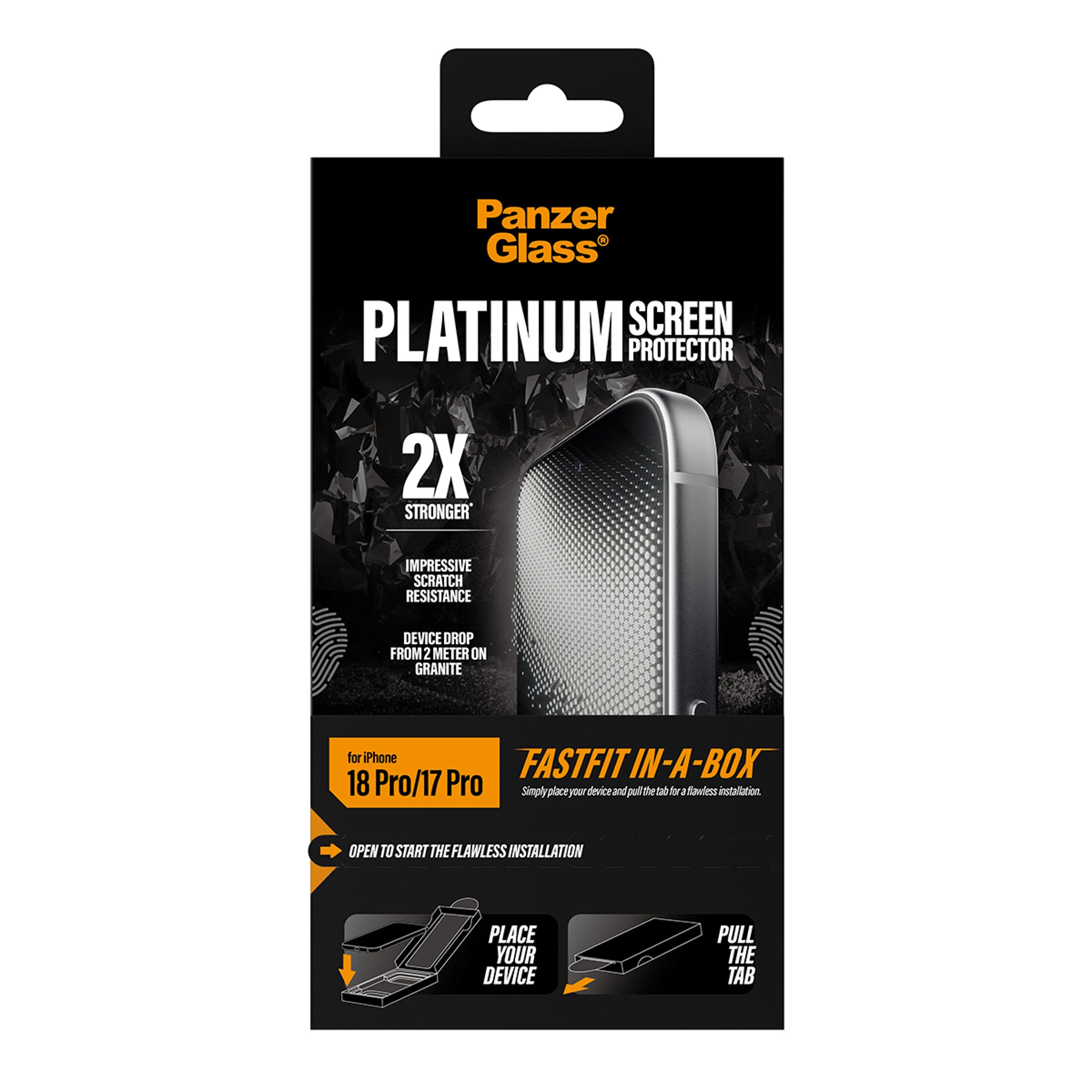 PanzerGlass® Platinum Skærmbeskyttelse iPhone 18 Pro | 17 Pro m. FASTFIT IN-A-BOX
