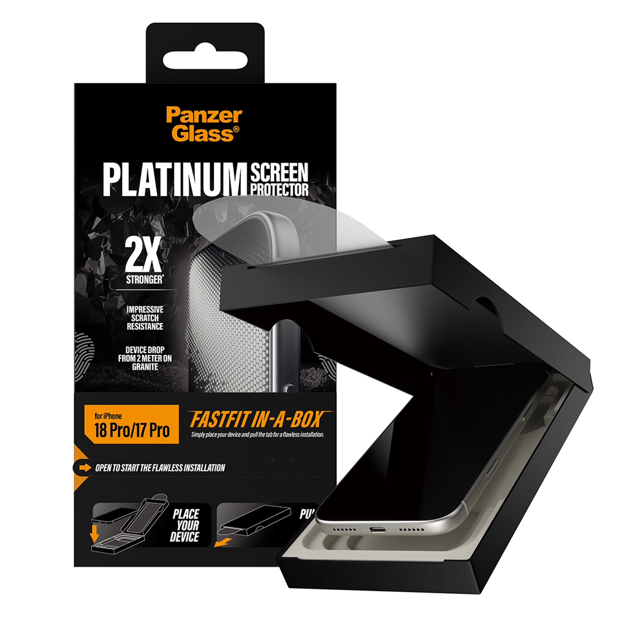 PanzerGlass® Platinum Skærmbeskyttelse iPhone 18 Pro | 17 Pro m. FASTFIT IN-A-BOX