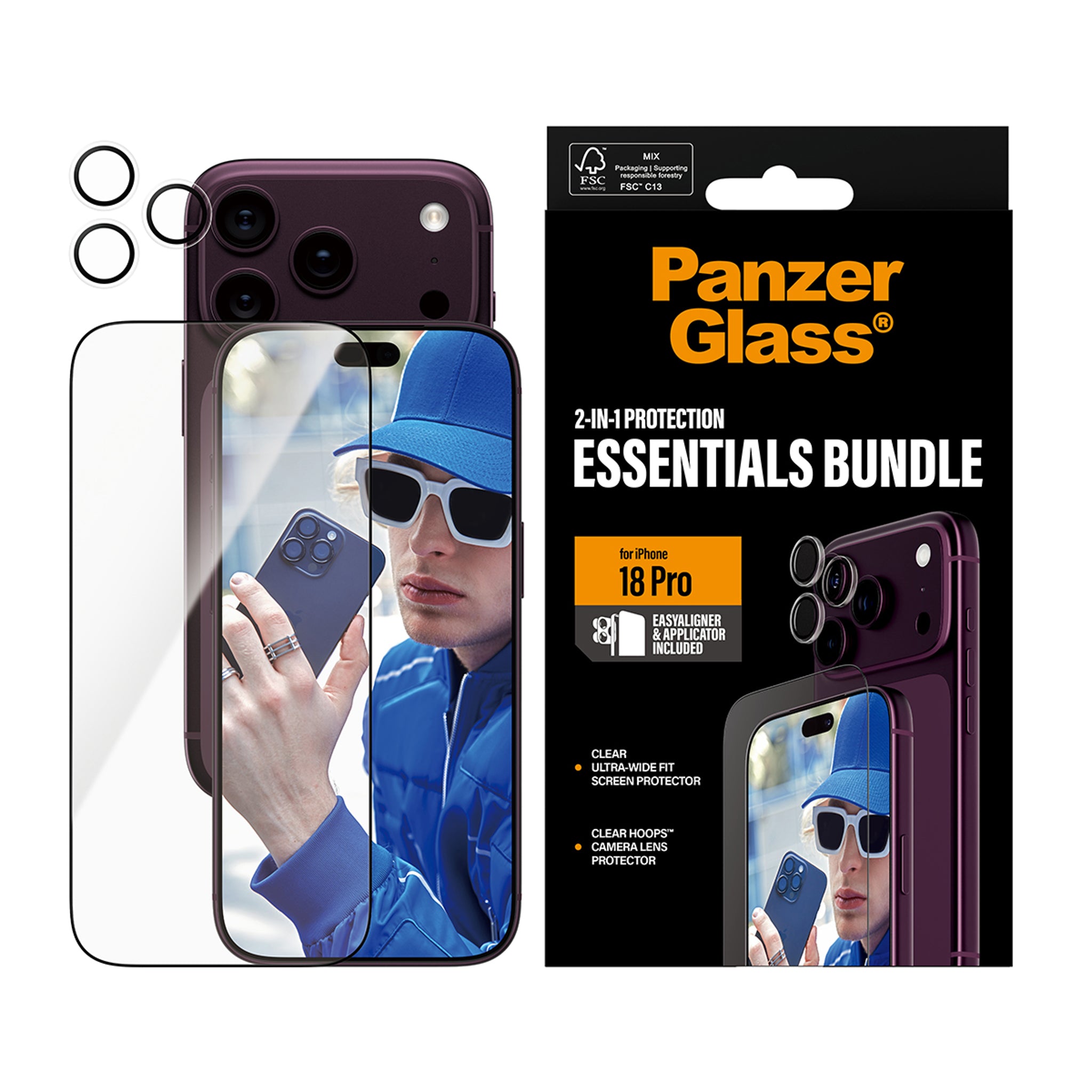PanzerGlass® 2-in-1 Essentials Pakke iPhone 18 Pro
