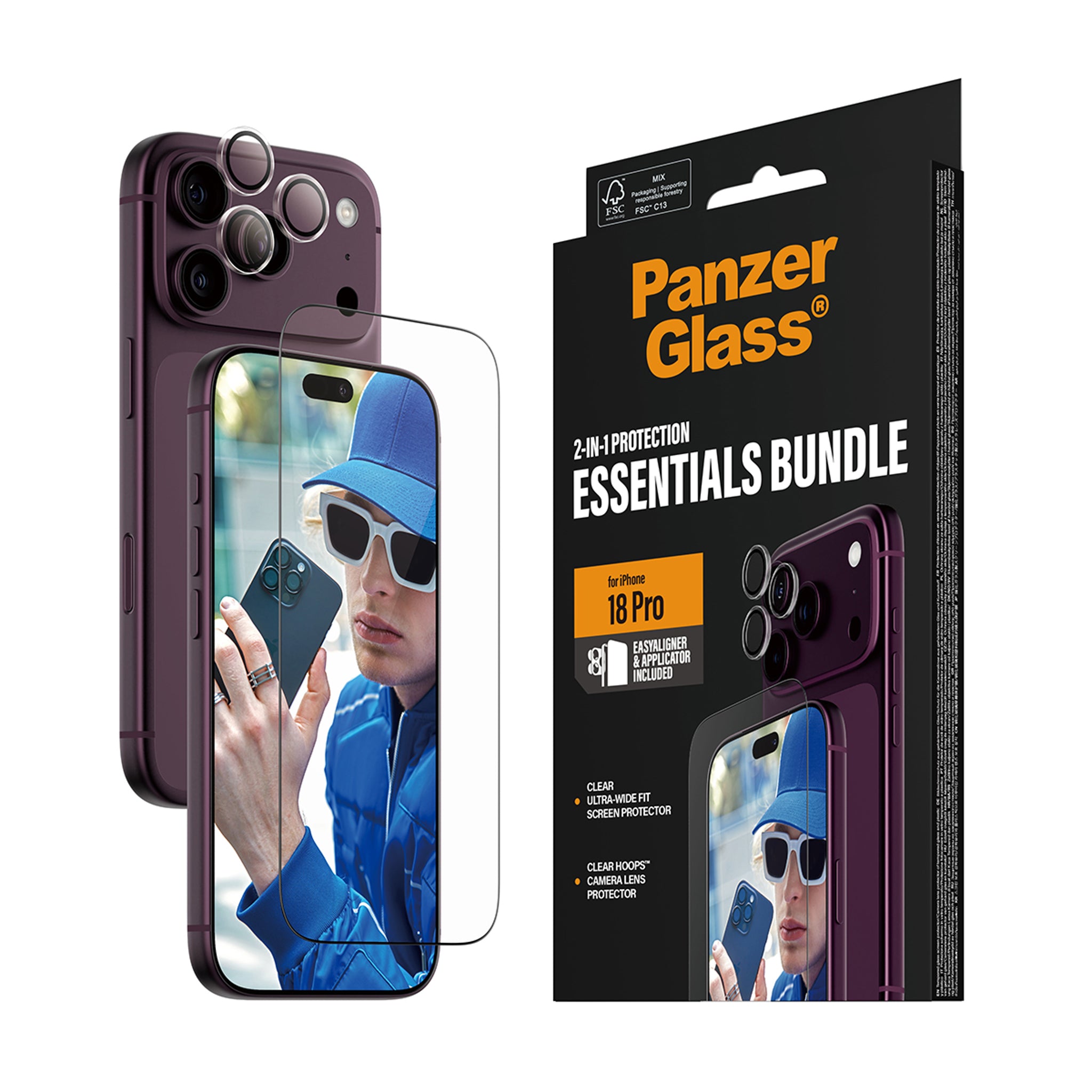 PanzerGlass® 2-in-1 Essentials Pakke iPhone 18 Pro