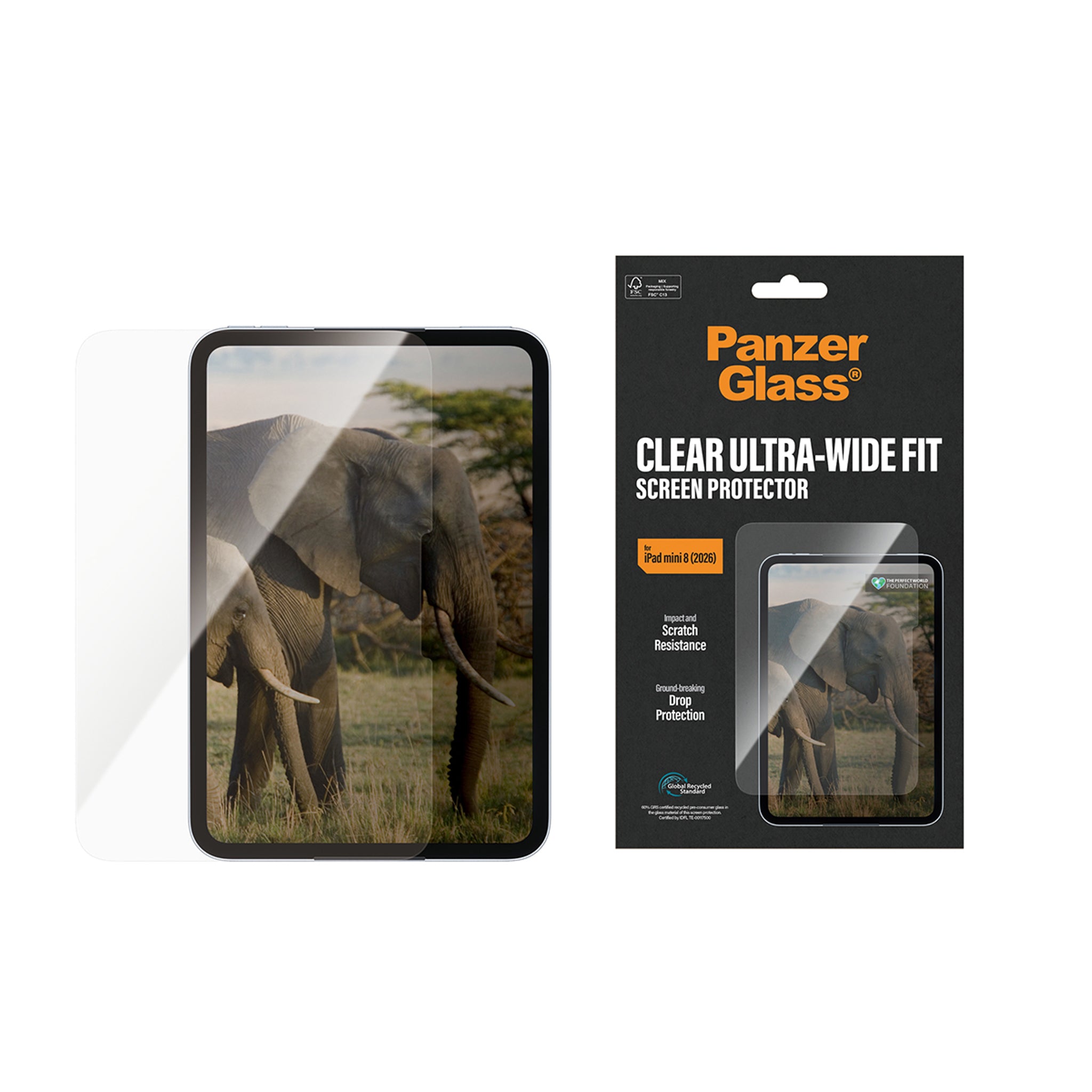 PanzerGlass® Skærmbeskyttelse iPad Mini 8 (2026) | Ultra-Wide Fit
