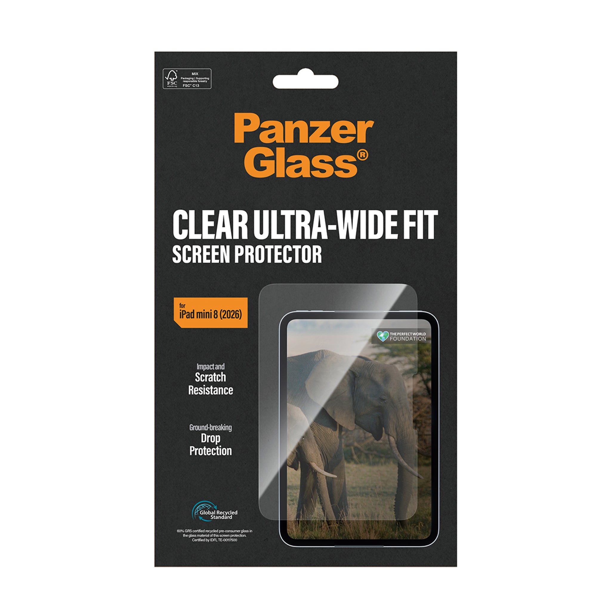 PanzerGlass® Skærmbeskyttelse iPad Mini 8 (2026) | Ultra-Wide Fit