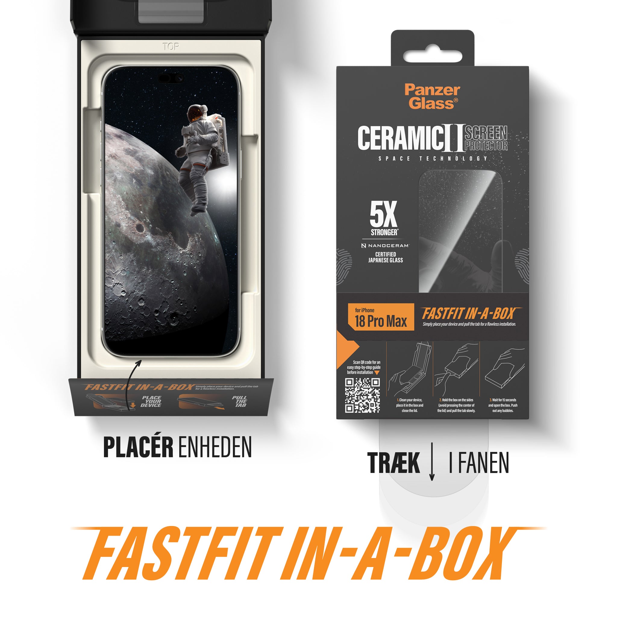 PanzerGlass® Ceramic Skærmbeskyttelse iPhone 18 Pro Max | 17 Pro Max m. FASTFIT IN-A-BOX